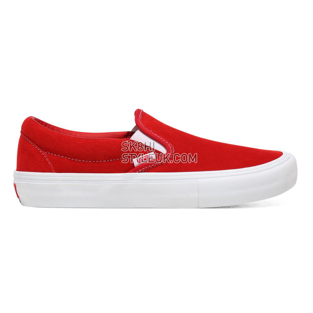 Vans Suede Slip-On Pro Red Classic Mens Womens - (Suede) Red/White VN0A347VAJL Shoes