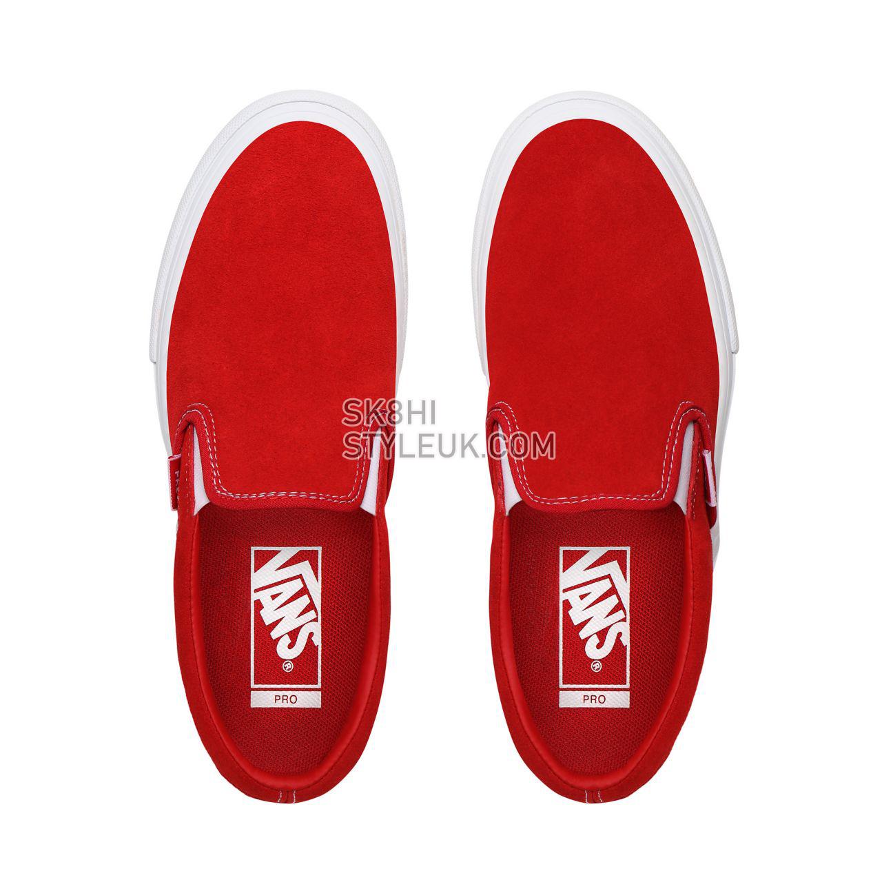 Vans Suede Slip-On Pro Red Classic Mens Womens - (Suede) Red/White VN0A347VAJL Shoes