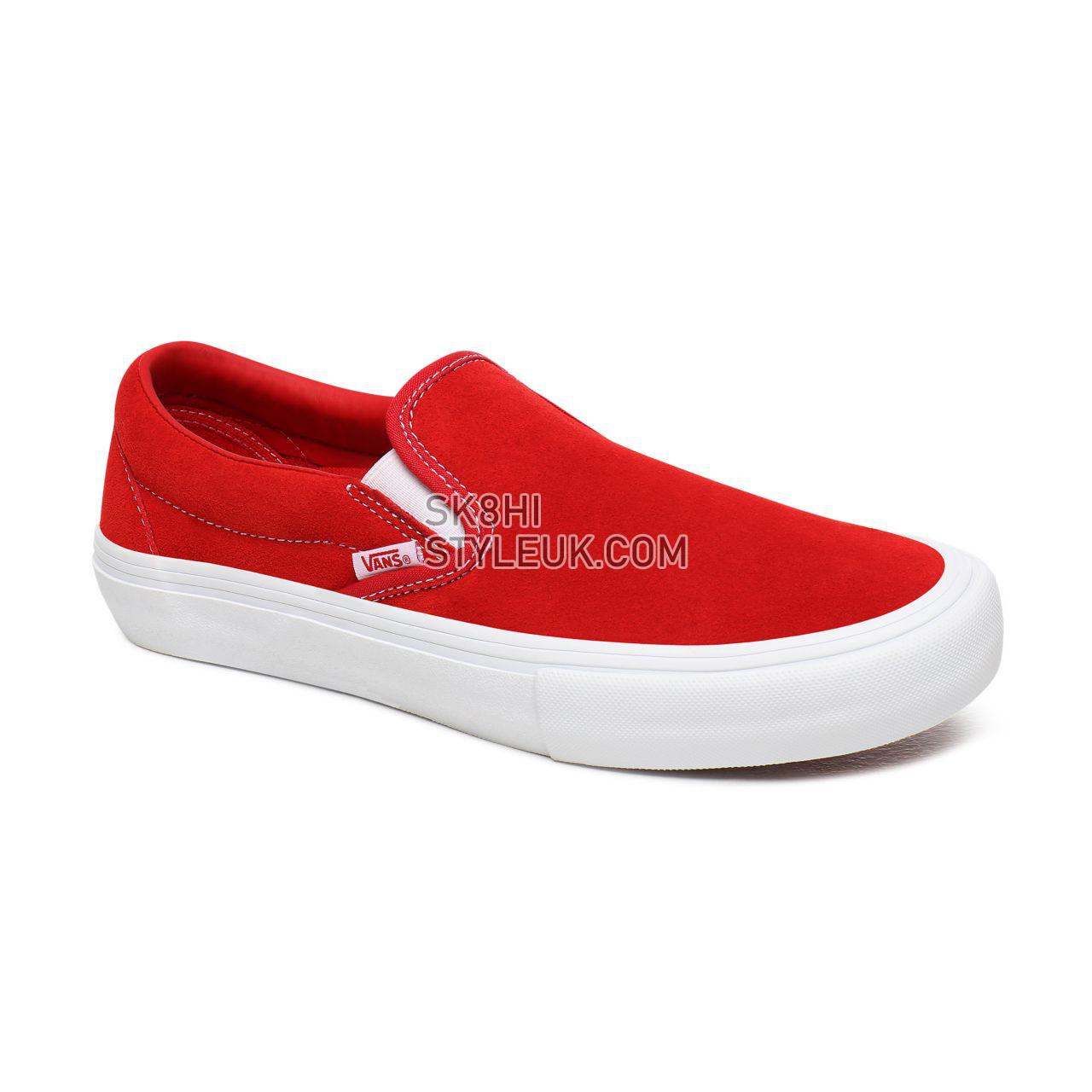 Vans Suede Slip-On Pro Red Classic Mens Womens - (Suede) Red/White VN0A347VAJL Shoes