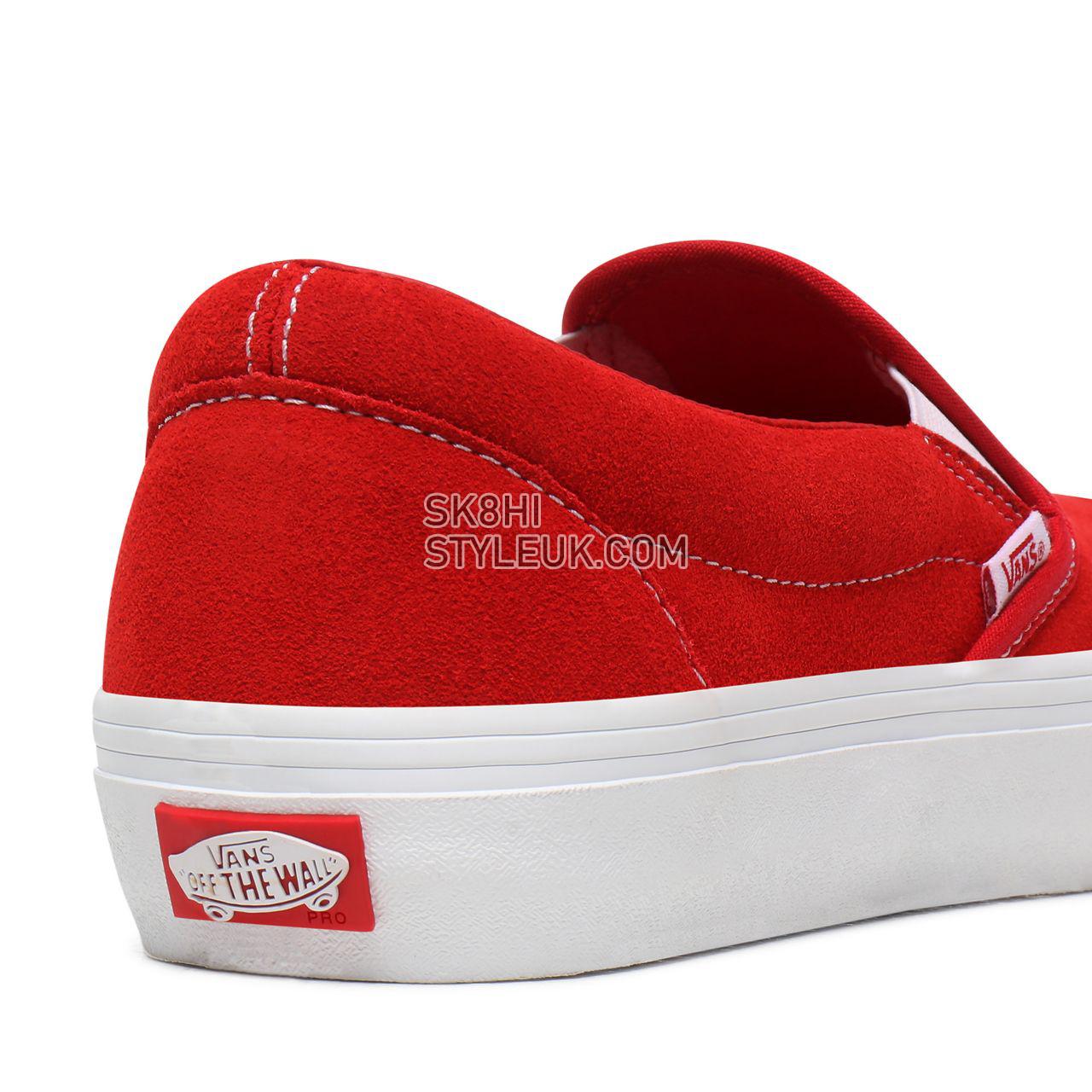 Vans Suede Slip-On Pro Red Classic Mens Womens - (Suede) Red/White VN0A347VAJL Shoes