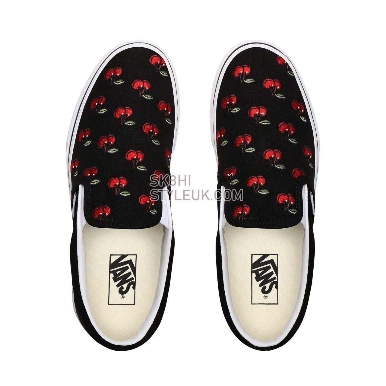 Vans Cherries Classic Slip-On Black Classic Mens Womens - (Cherries) Black VN0A4U38L6M Shoes