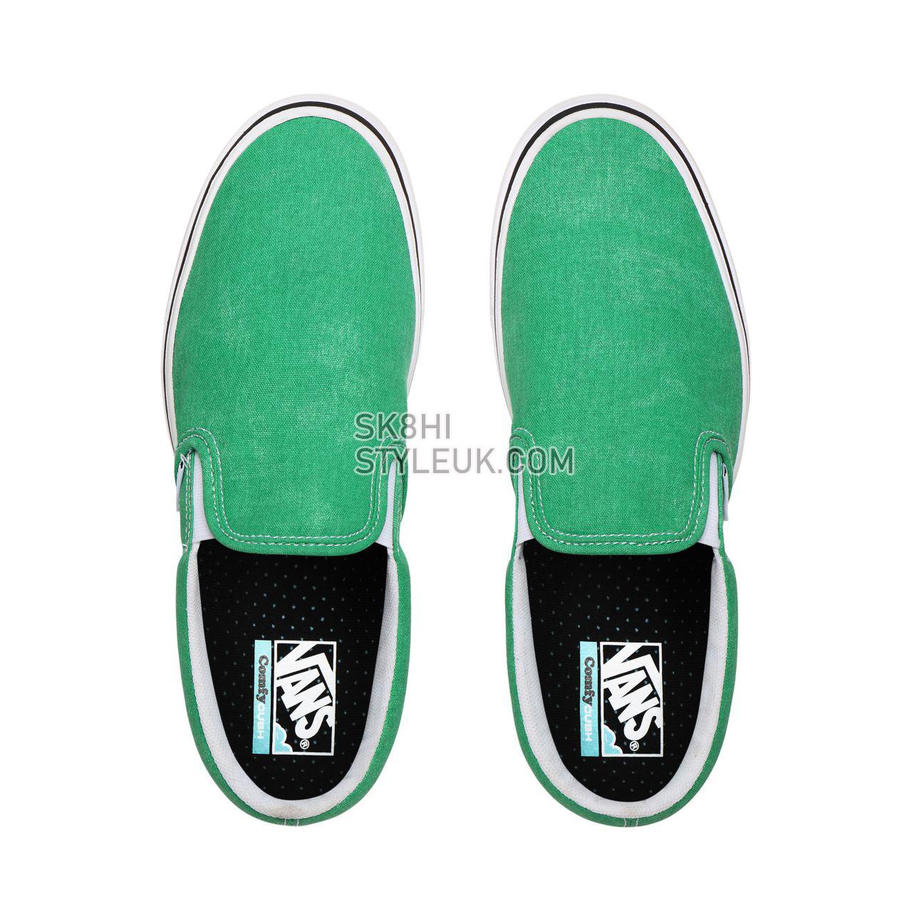 Vans Washed Canvas ComfyCush Slip-On Green Classic Mens Womens - (Washed Canvas) Fern Green VN0A3WMDWYC Shoes