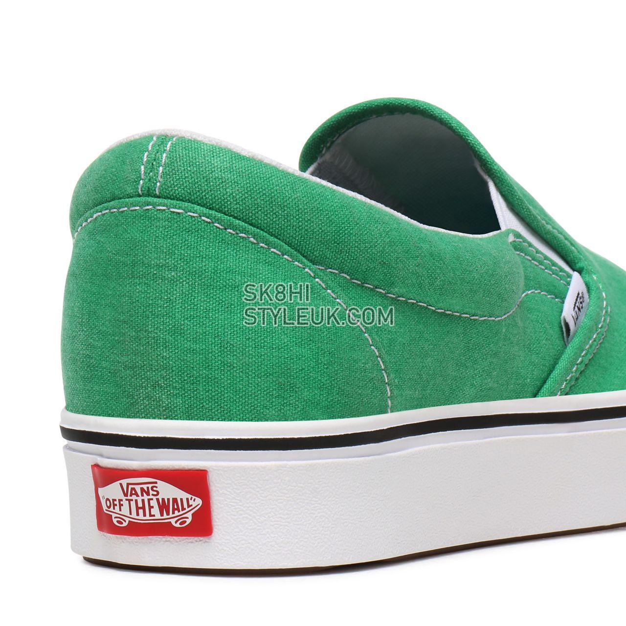 Vans Washed Canvas ComfyCush Slip-On Green Classic Mens Womens - (Washed Canvas) Fern Green VN0A3WMDWYC Shoes