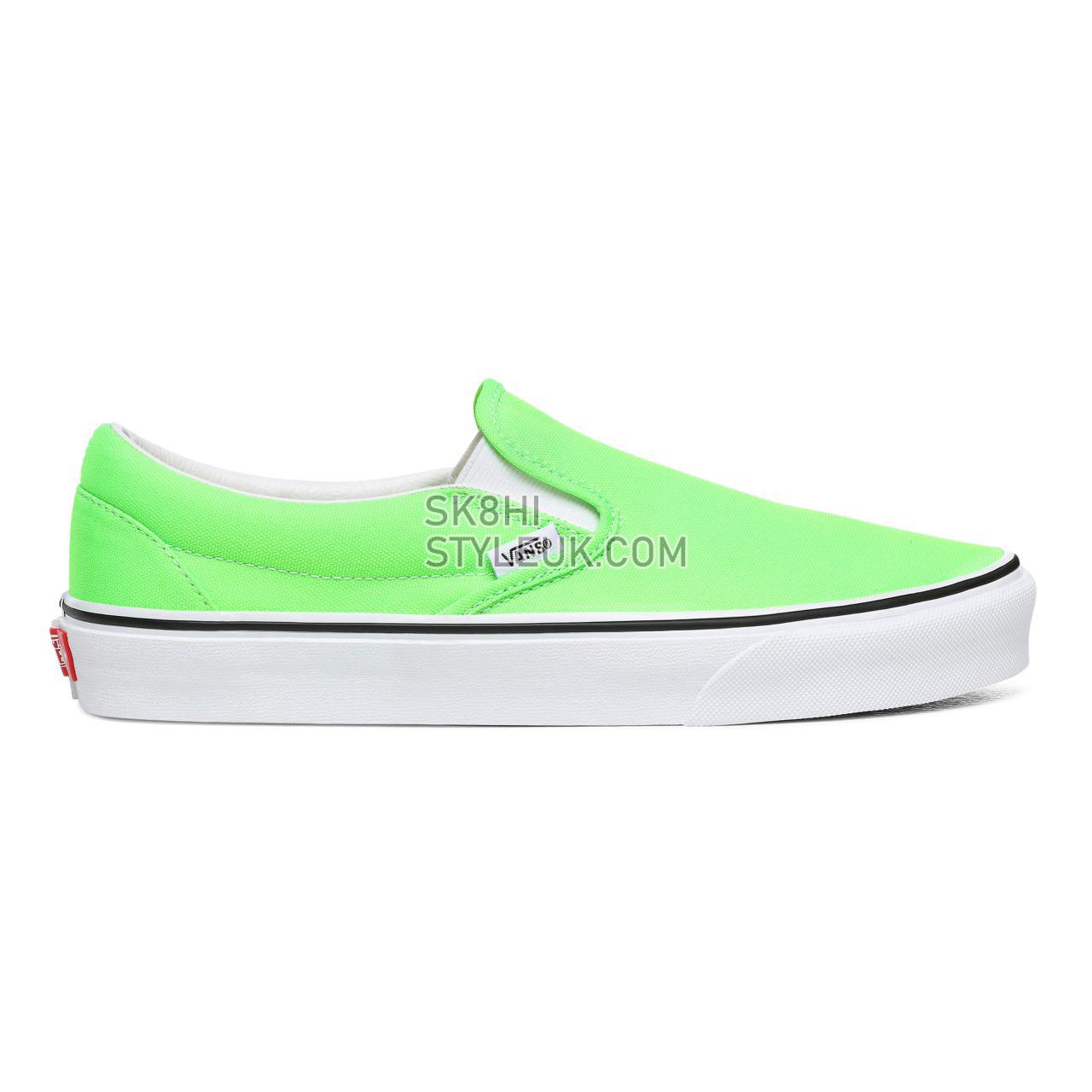 Vans Neon Classic Slip-On Green Classic Mens Womens - (Neon) Green Gecko/True White VN0A4U38WT5 Shoes