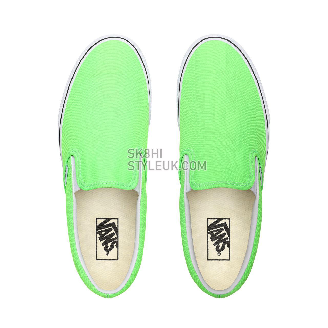 Vans Neon Classic Slip-On Green Classic Mens Womens - (Neon) Green Gecko/True White VN0A4U38WT5 Shoes