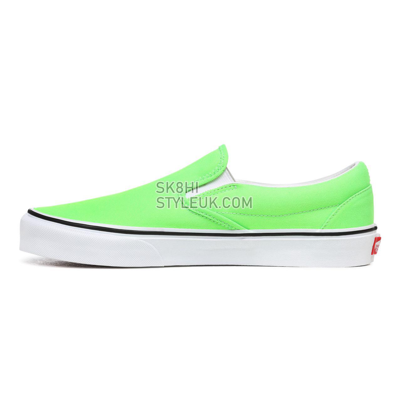 Vans Neon Classic Slip-On Green Classic Mens Womens - (Neon) Green Gecko/True White VN0A4U38WT5 Shoes