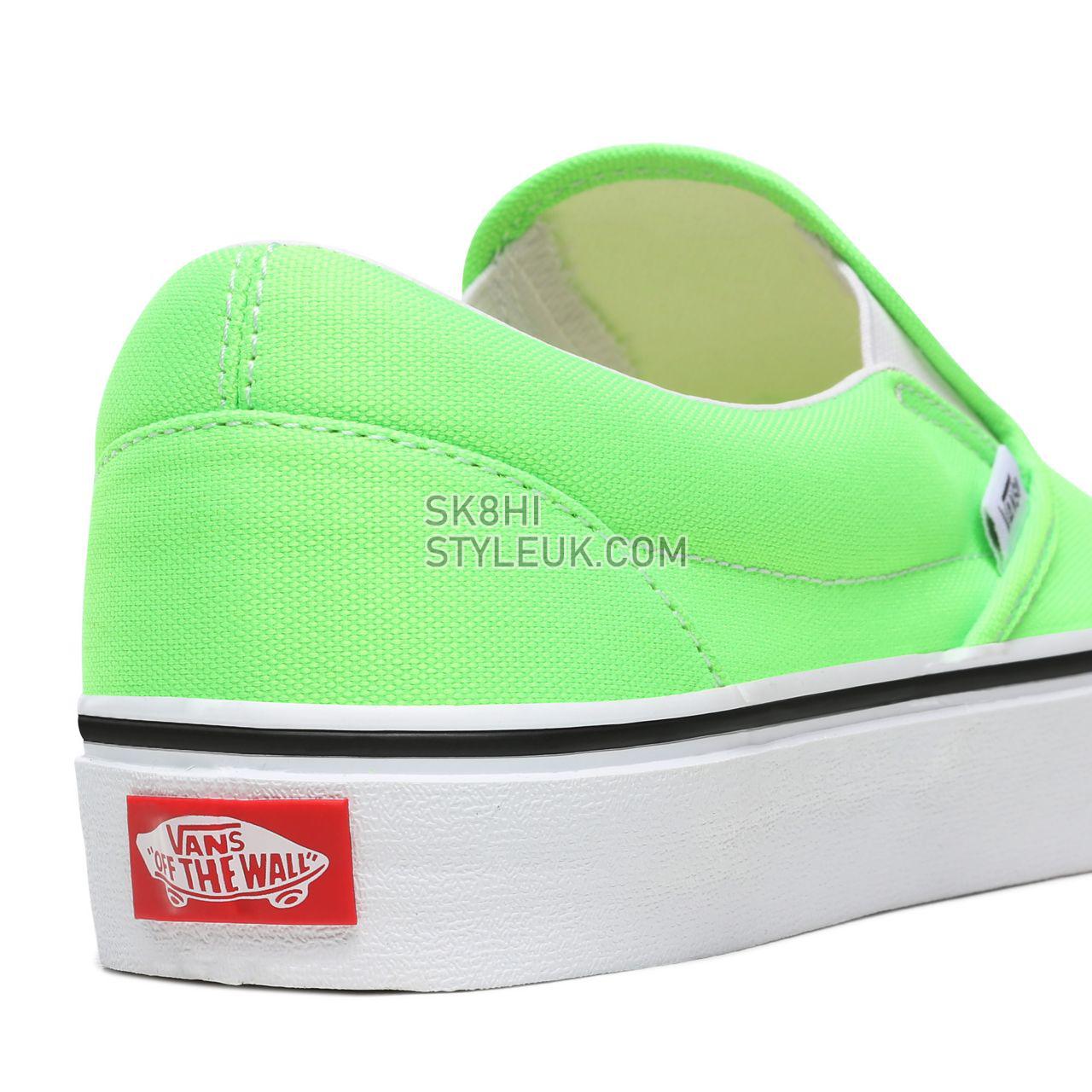 Vans Neon Classic Slip-On Green Classic Mens Womens - (Neon) Green Gecko/True White VN0A4U38WT5 Shoes