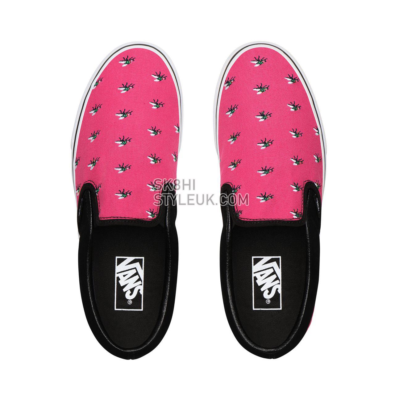 Vans Trap Fly Classic Slip-On Pink Classic Mens Womens - (Trap Fly) Fuchsia Purple/True White VN0A4U38WVJ Shoes