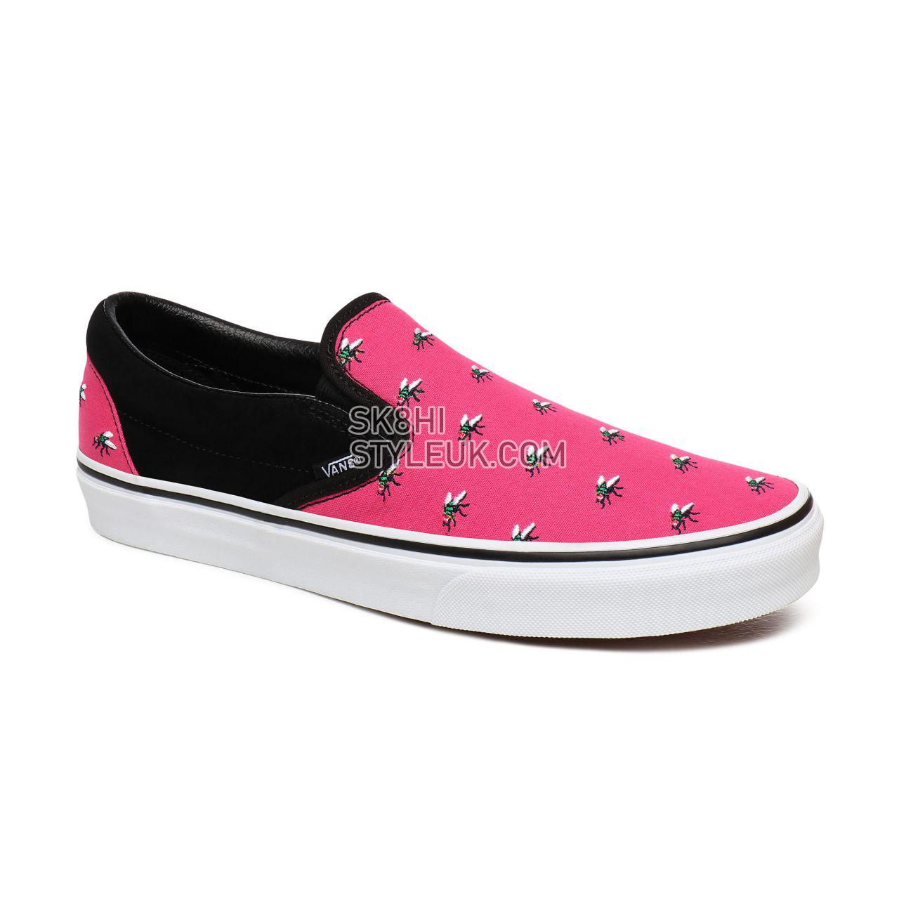 Vans Trap Fly Classic Slip-On Pink Classic Mens Womens - (Trap Fly) Fuchsia Purple/True White VN0A4U38WVJ Shoes