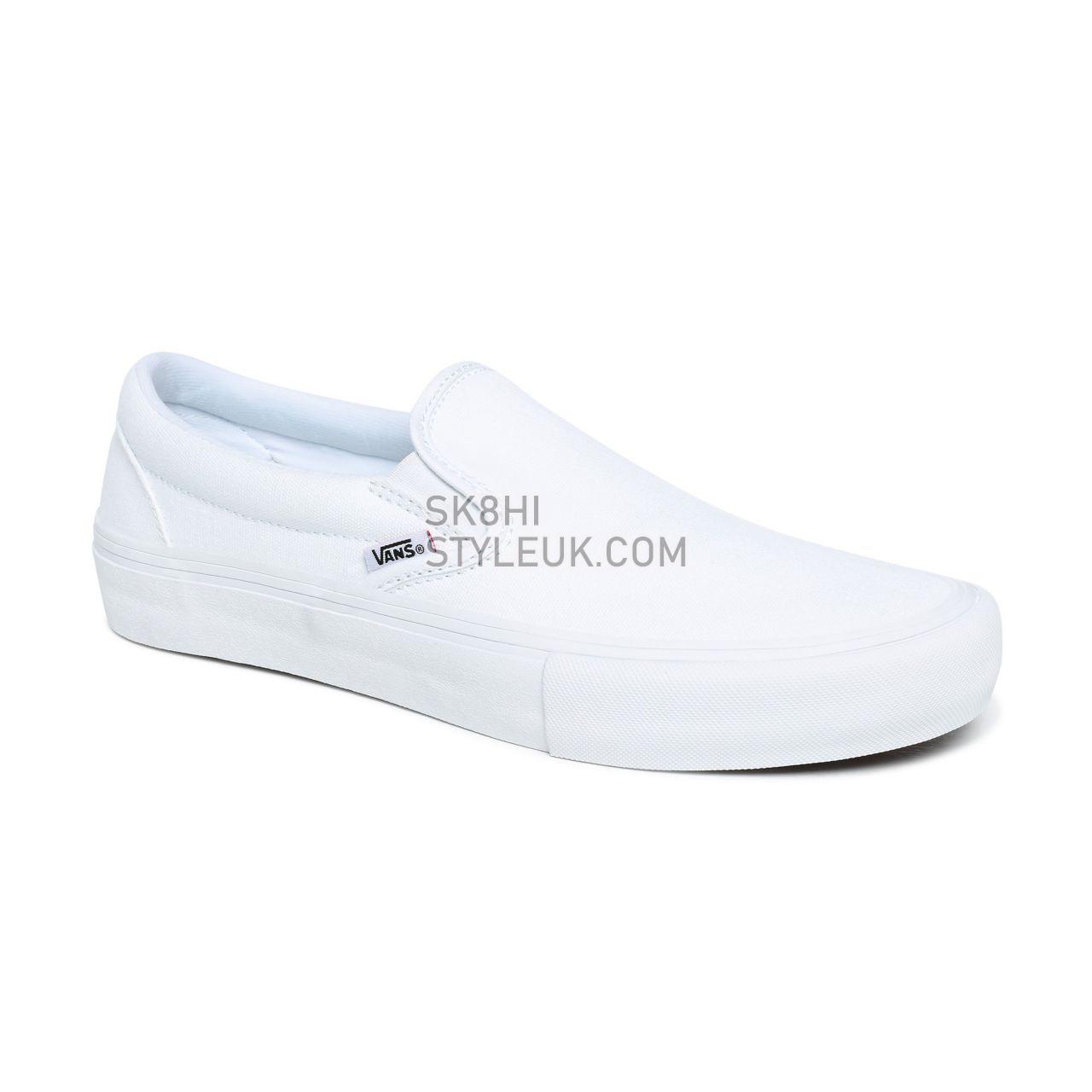 Vans Slip-On Pro White Classic Mens Womens - White/White VN0A347VWWW Shoes