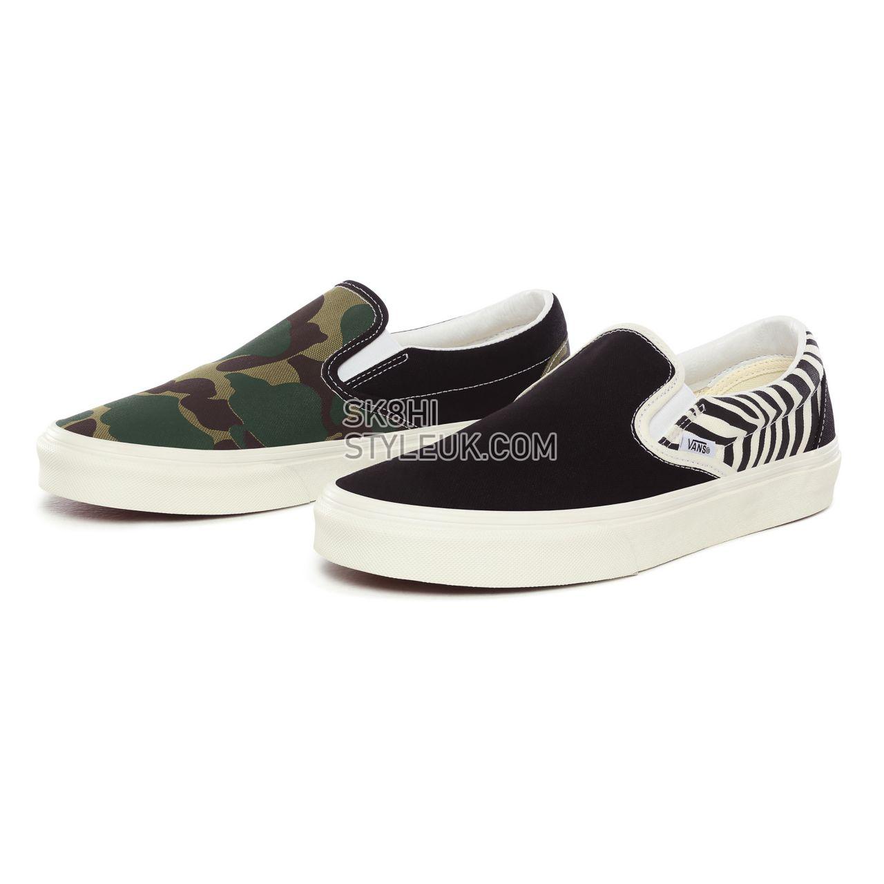 Vans Mismatch Classic Slip-On Multicolour Classic Mens Womens - (Mismatch) Zebra/Camo VN0A4U38WS8 Shoes