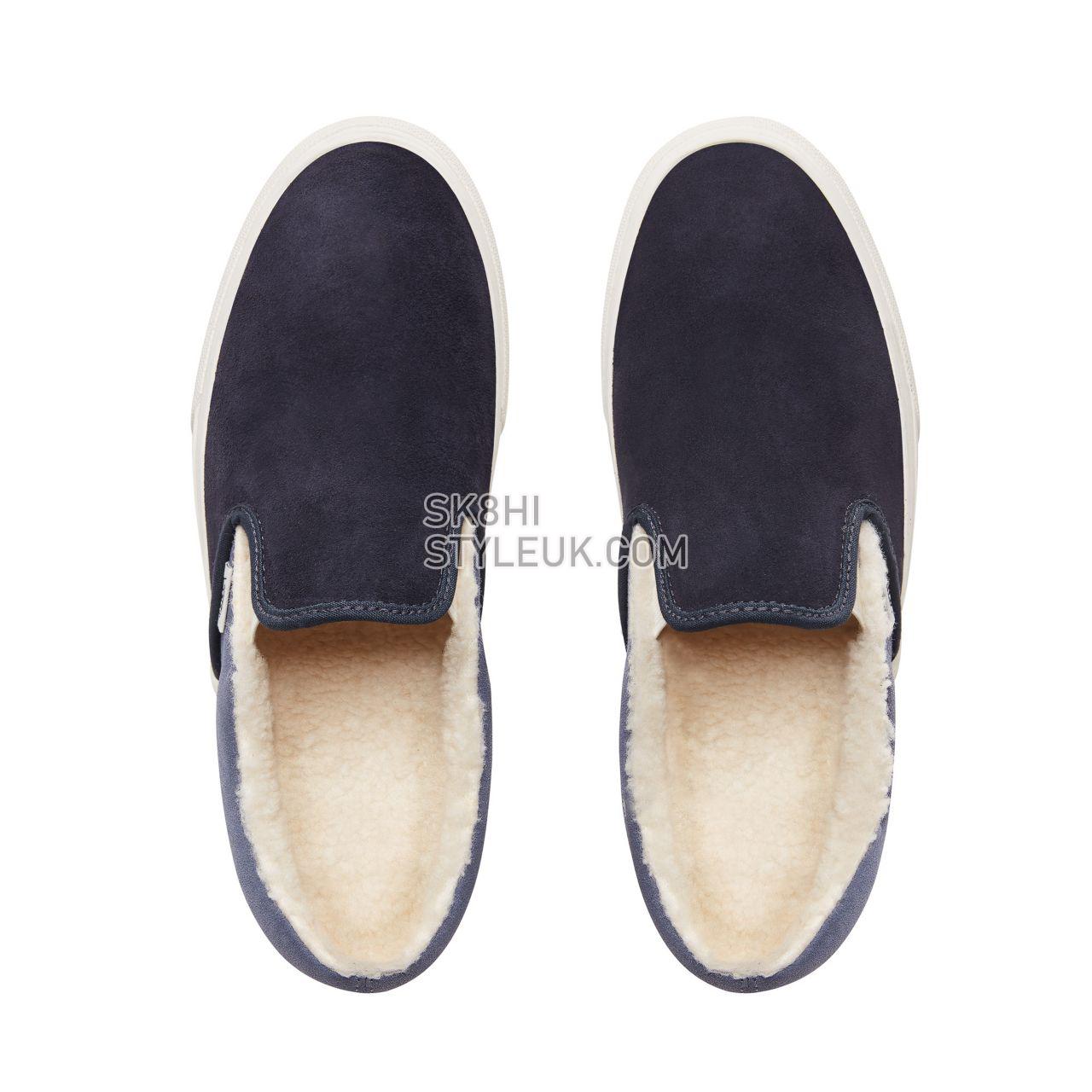 Vans Suede and Sherpa Classic Slip-on shoes Mens Womens - (Suede/Sherpa) Sky Captain/Grisaille VN0A38F7UM1 Shoes