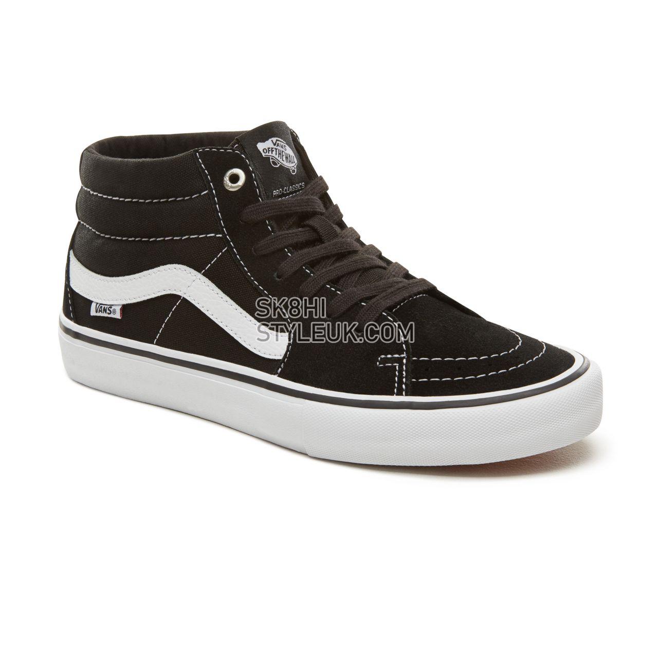 Vans Sk8-Mid Pro Black Classic Mens Womens - Black/White VN0A347UY28 Shoes