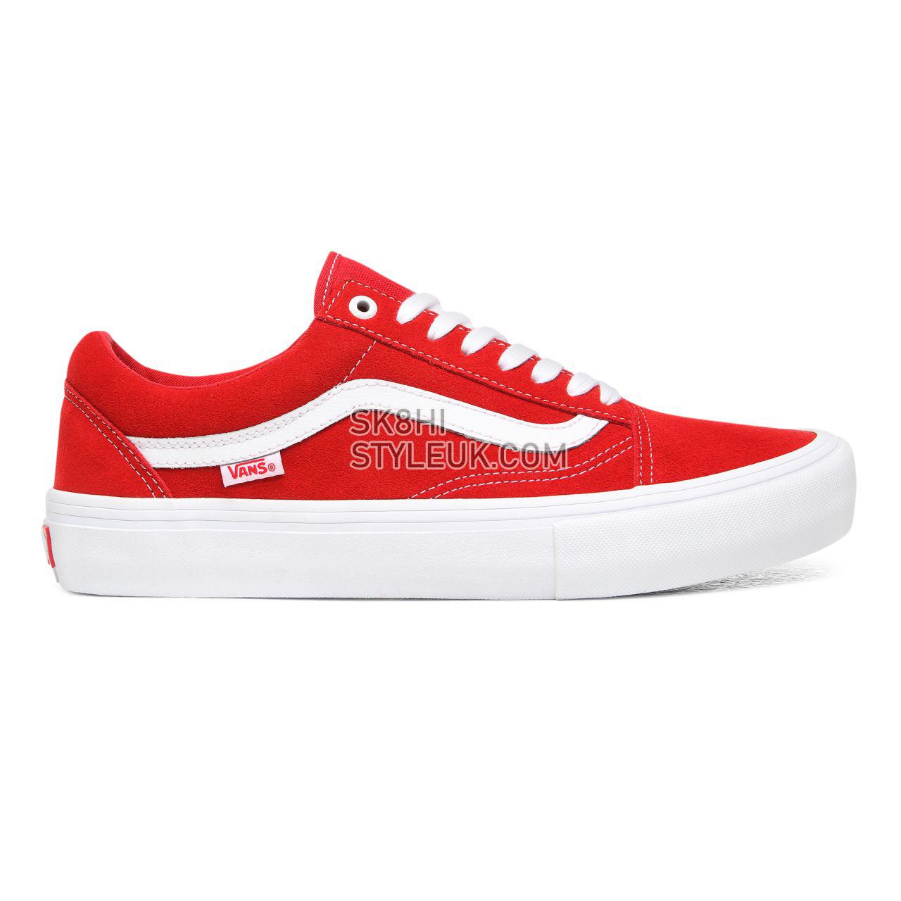 Vans Suede Old Skool Pro Red Classic Mens Womens - (Suede) Red/White VN000ZD4AJL Shoes