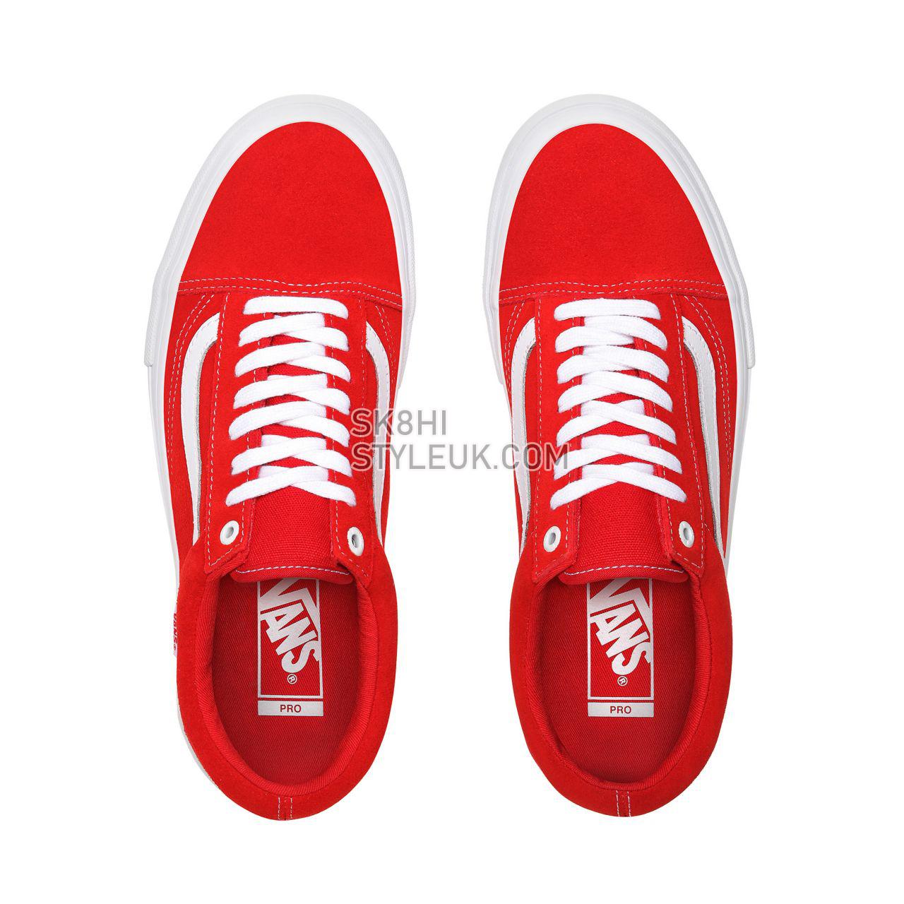 Vans Suede Old Skool Pro Red Classic Mens Womens - (Suede) Red/White VN000ZD4AJL Shoes