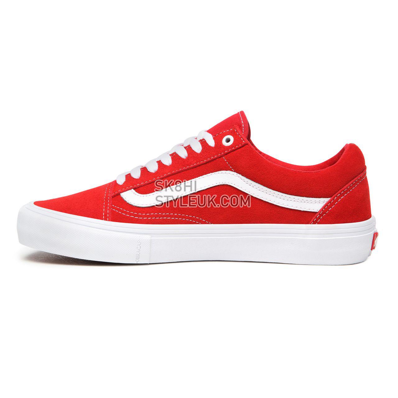 Vans Suede Old Skool Pro Red Classic Mens Womens - (Suede) Red/White VN000ZD4AJL Shoes