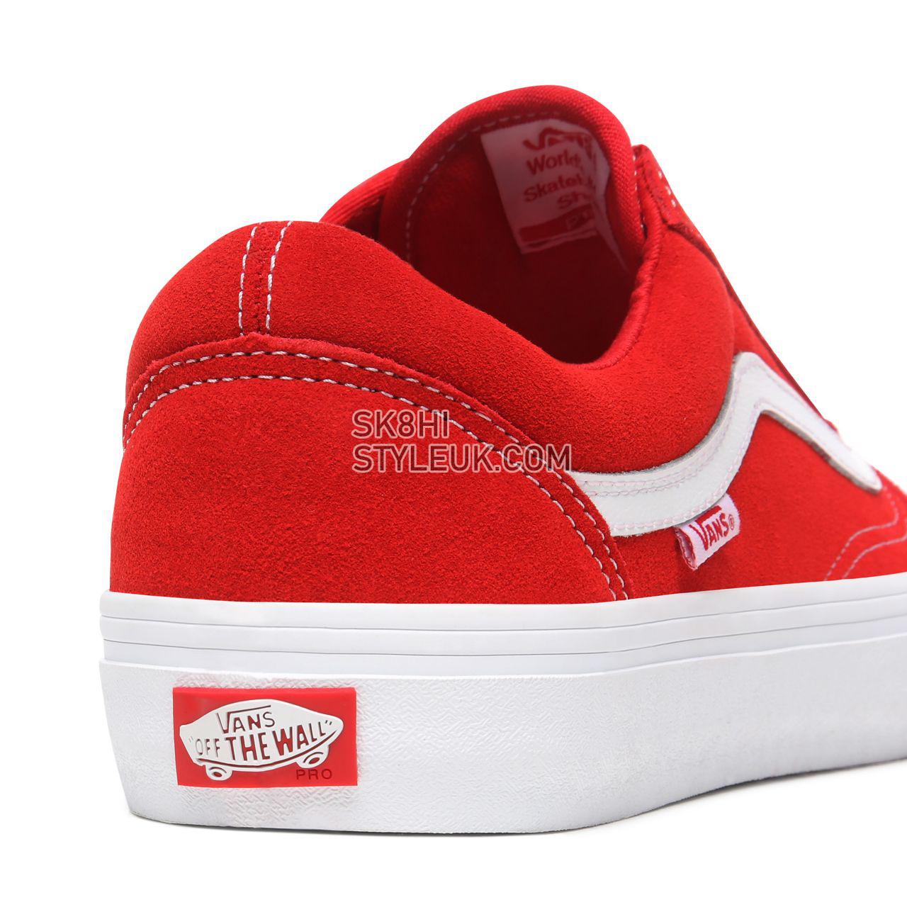 Vans Suede Old Skool Pro Red Classic Mens Womens - (Suede) Red/White VN000ZD4AJL Shoes