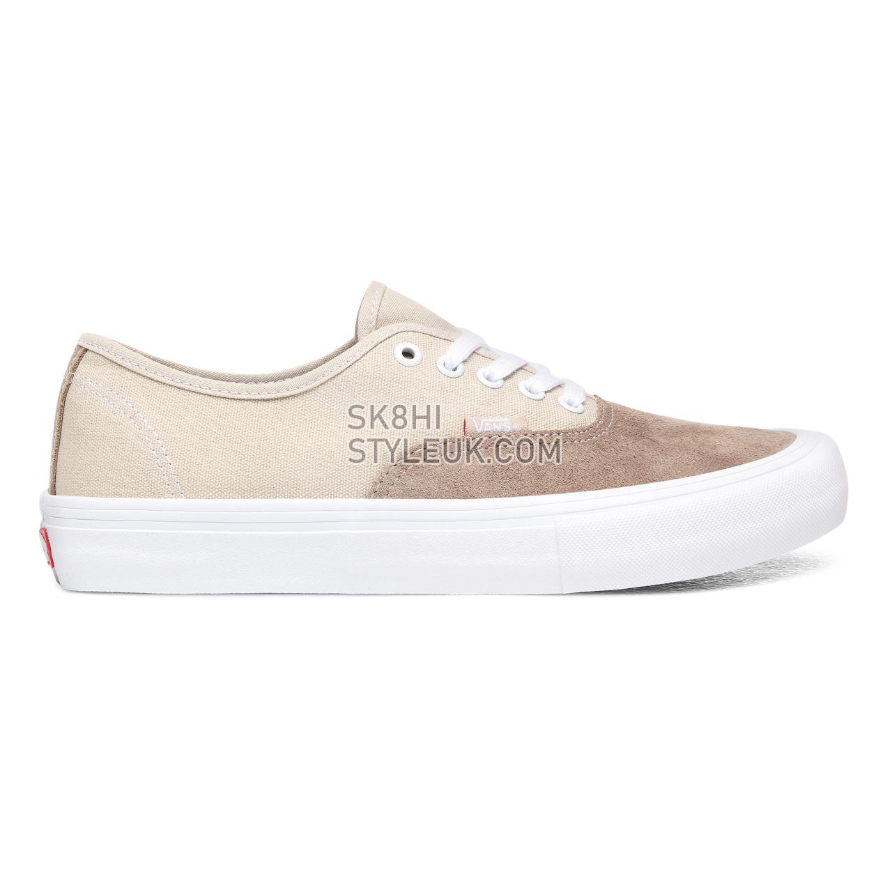 Vans Authentic Pro Beige Classic Mens Womens - Rainy Day/White VN0A3479W5K Shoes