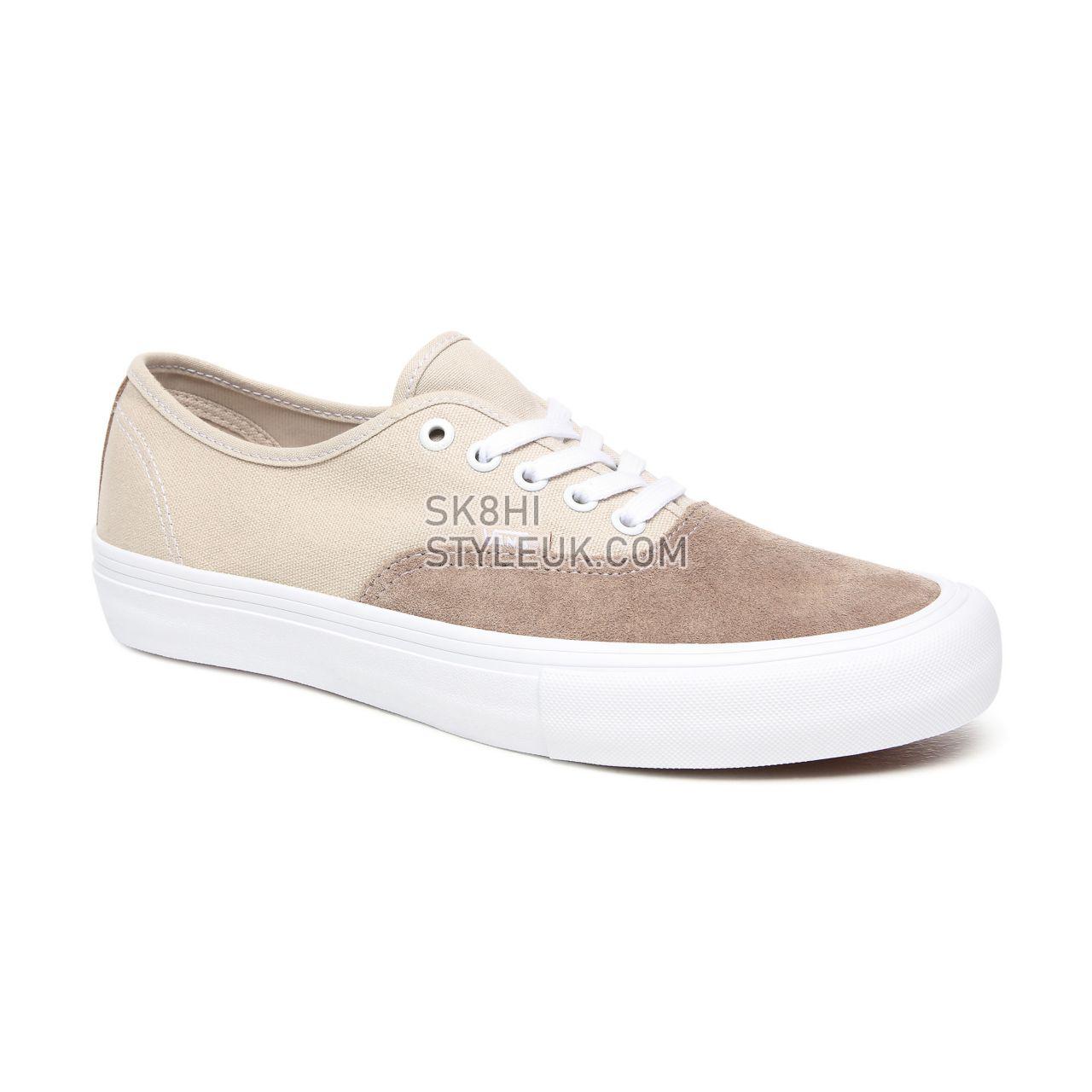 Vans Authentic Pro Beige Classic Mens Womens - Rainy Day/White VN0A3479W5K Shoes