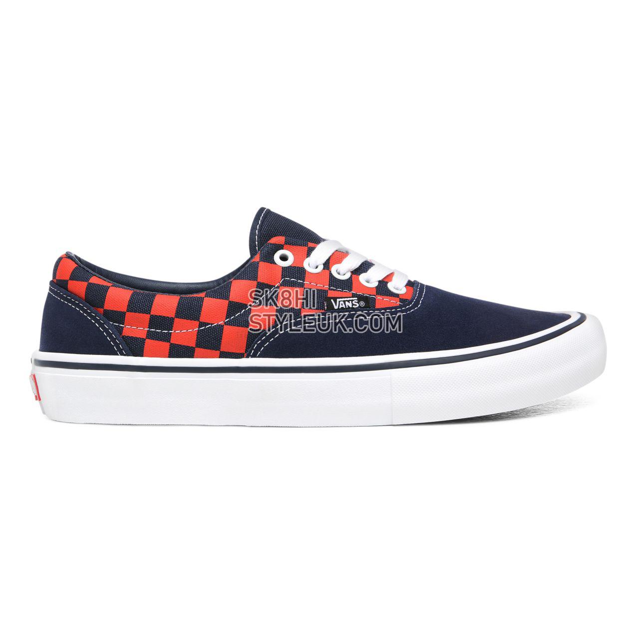 Vans Checkerboard Era Pro Orange Classic Mens Womens - (Checkerboard) Navy/Orange VN000VFBW7E Shoes