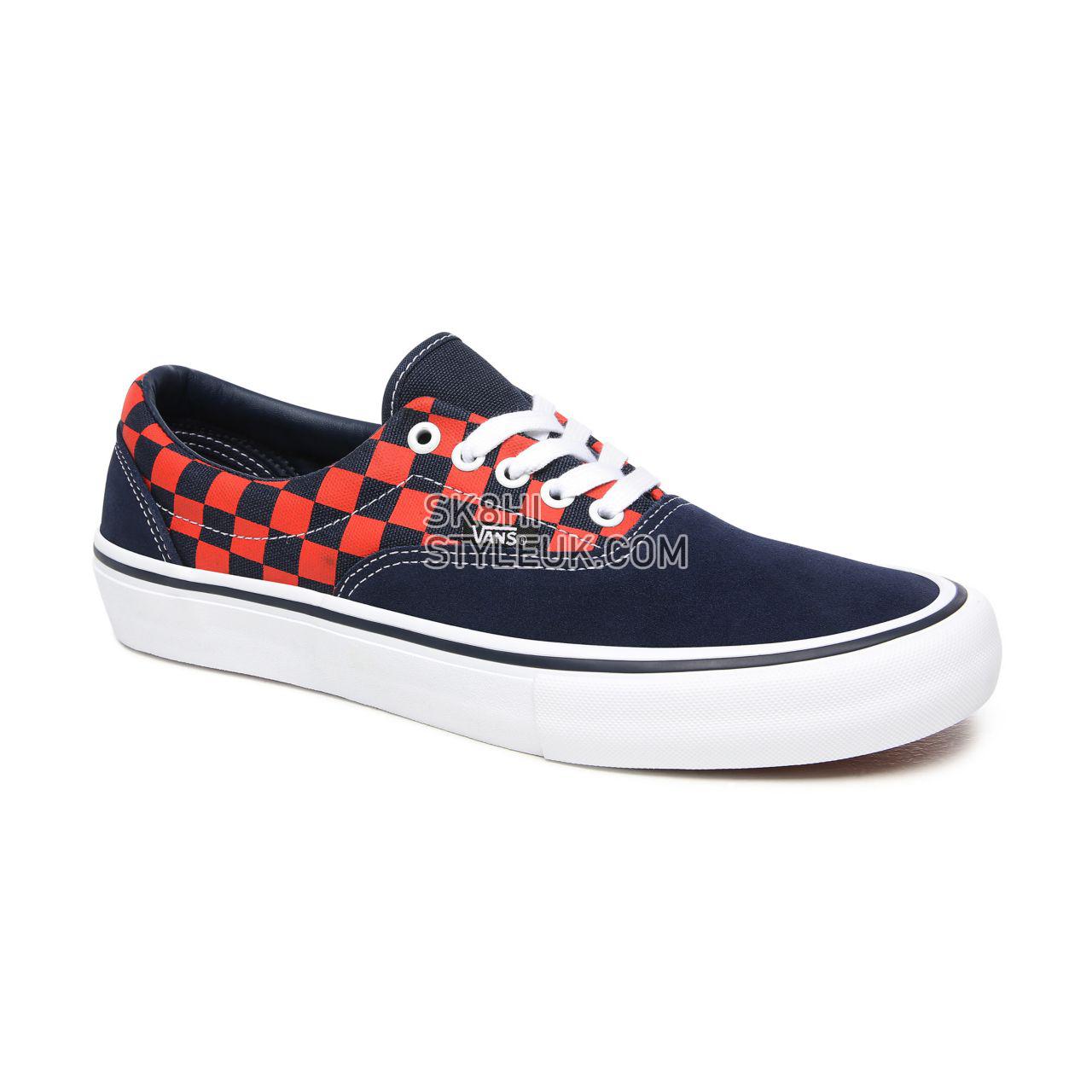 Vans Checkerboard Era Pro Orange Classic Mens Womens - (Checkerboard) Navy/Orange VN000VFBW7E Shoes