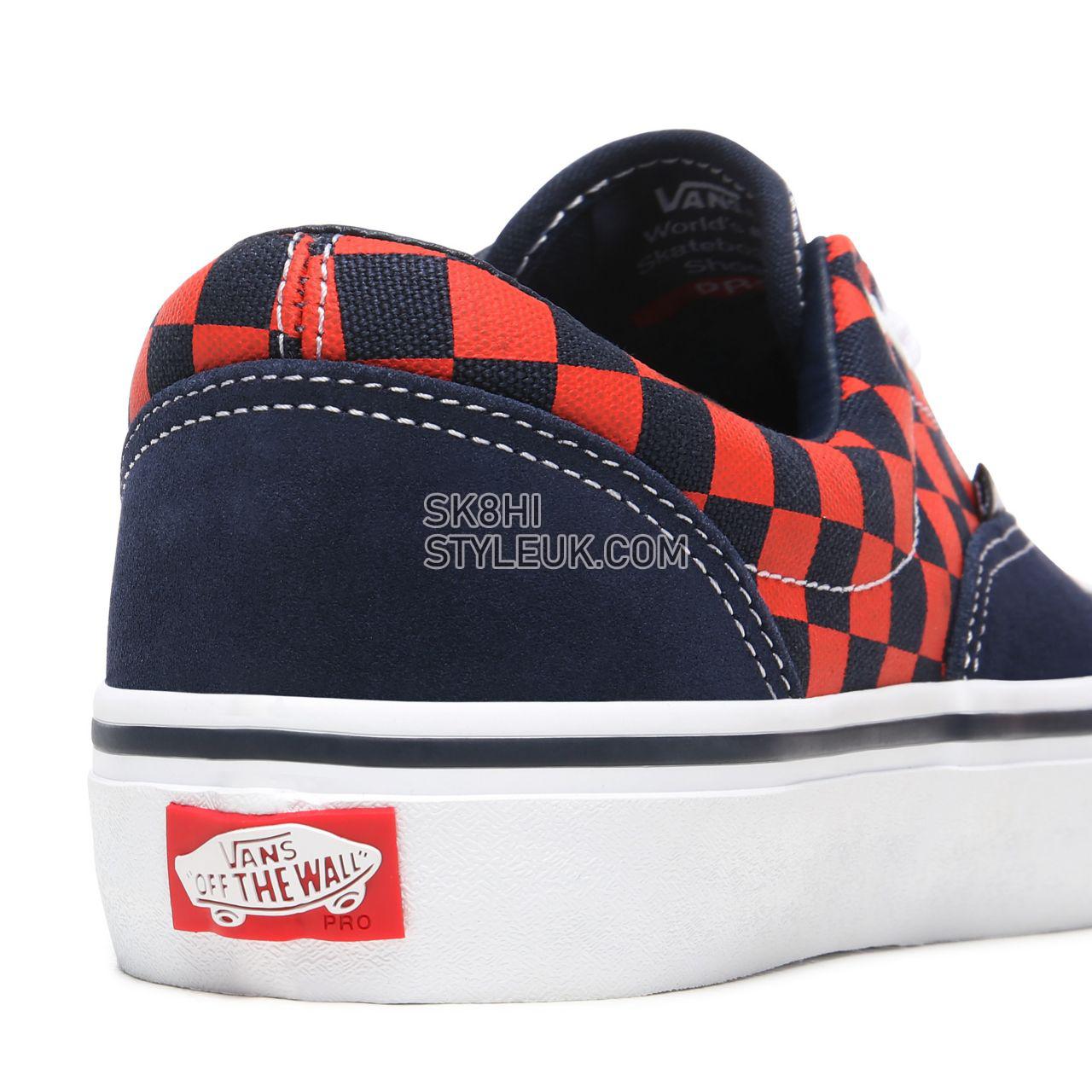 Vans Checkerboard Era Pro Orange Classic Mens Womens - (Checkerboard) Navy/Orange VN000VFBW7E Shoes