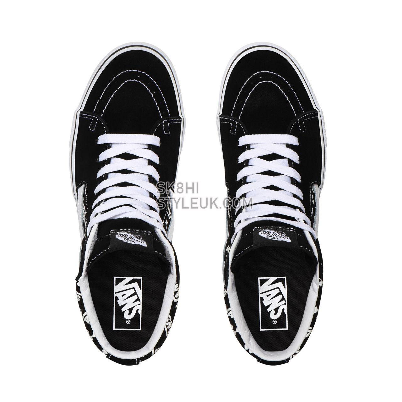 Vans Logo Repeat Sk8-Hi Black Classic Mens Womens - (Logo Repeat) Black/True White VN0A4U3CTEZ Shoes