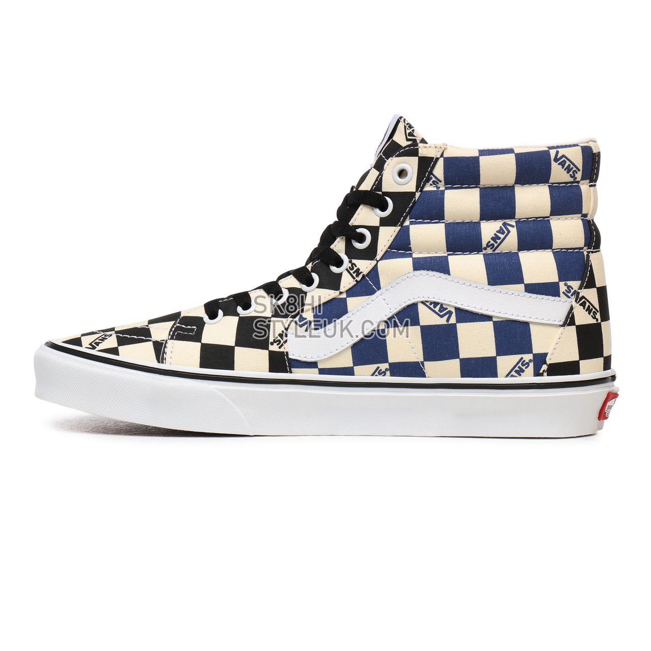 Vans Big Check Sk8-Hi Blue Classic Mens Womens - (Big Check) Black/Navy VN0A4U3CWRT Shoes