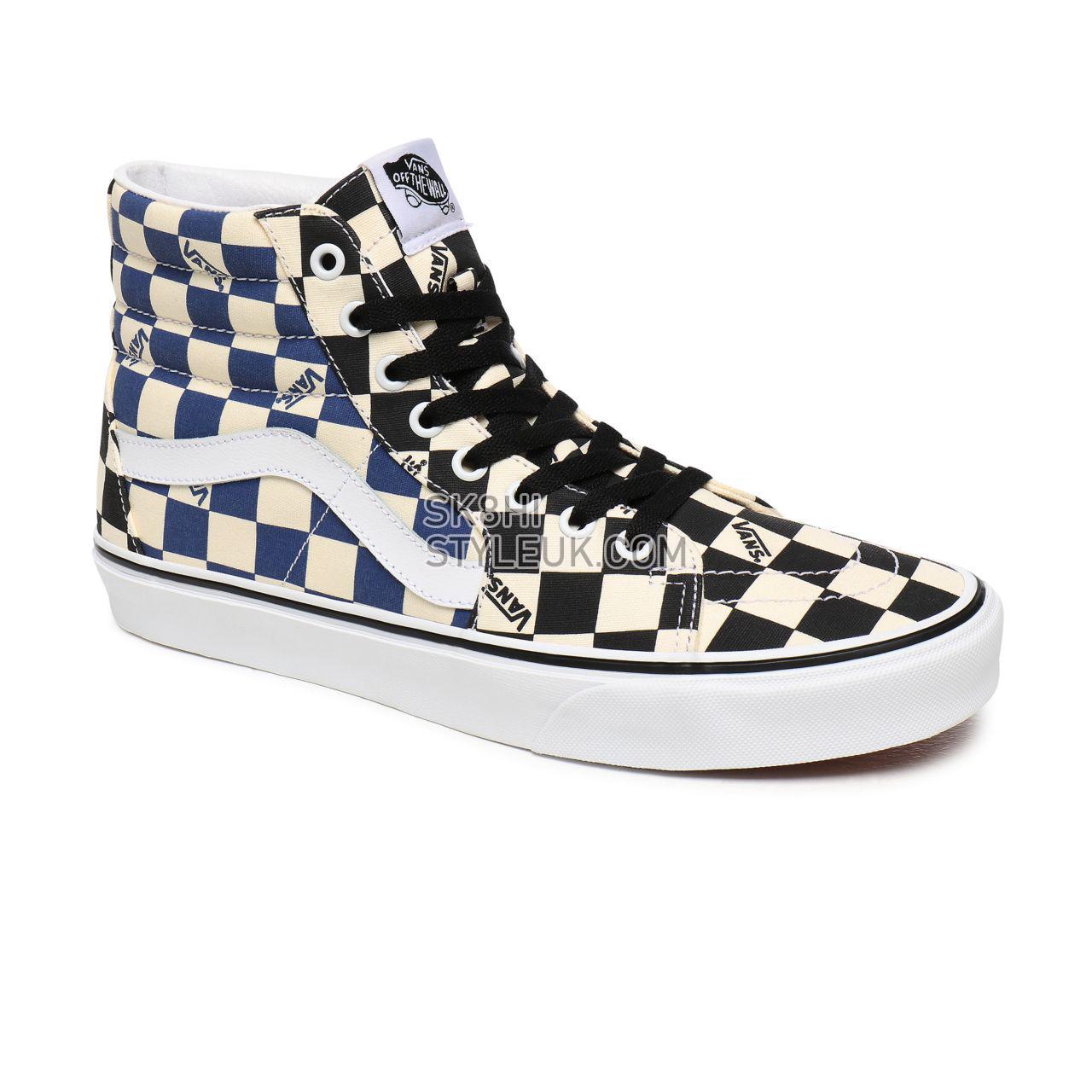 Vans Big Check Sk8-Hi Blue Classic Mens Womens - (Big Check) Black/Navy VN0A4U3CWRT Shoes