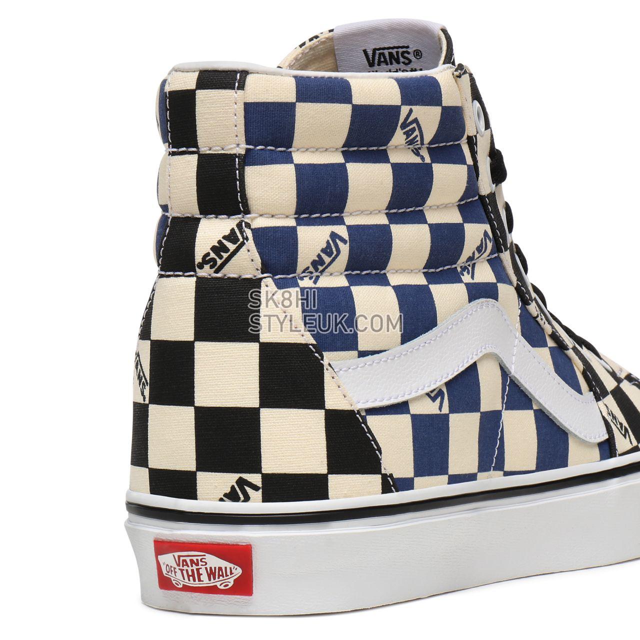 Vans Big Check Sk8-Hi Blue Classic Mens Womens - (Big Check) Black/Navy VN0A4U3CWRT Shoes