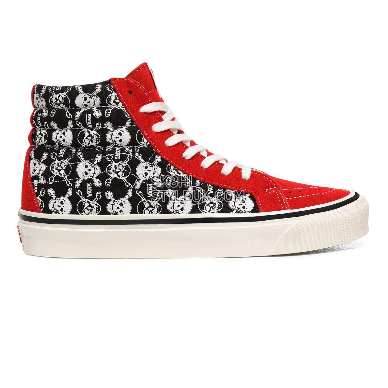 Vans Anaheim Factory Sk8-Hi 38 DX Red Classic Mens Womens - (Anaheim Factory) Og Skulls/Og Red/Og Black VN0A38GFX7Z Shoes