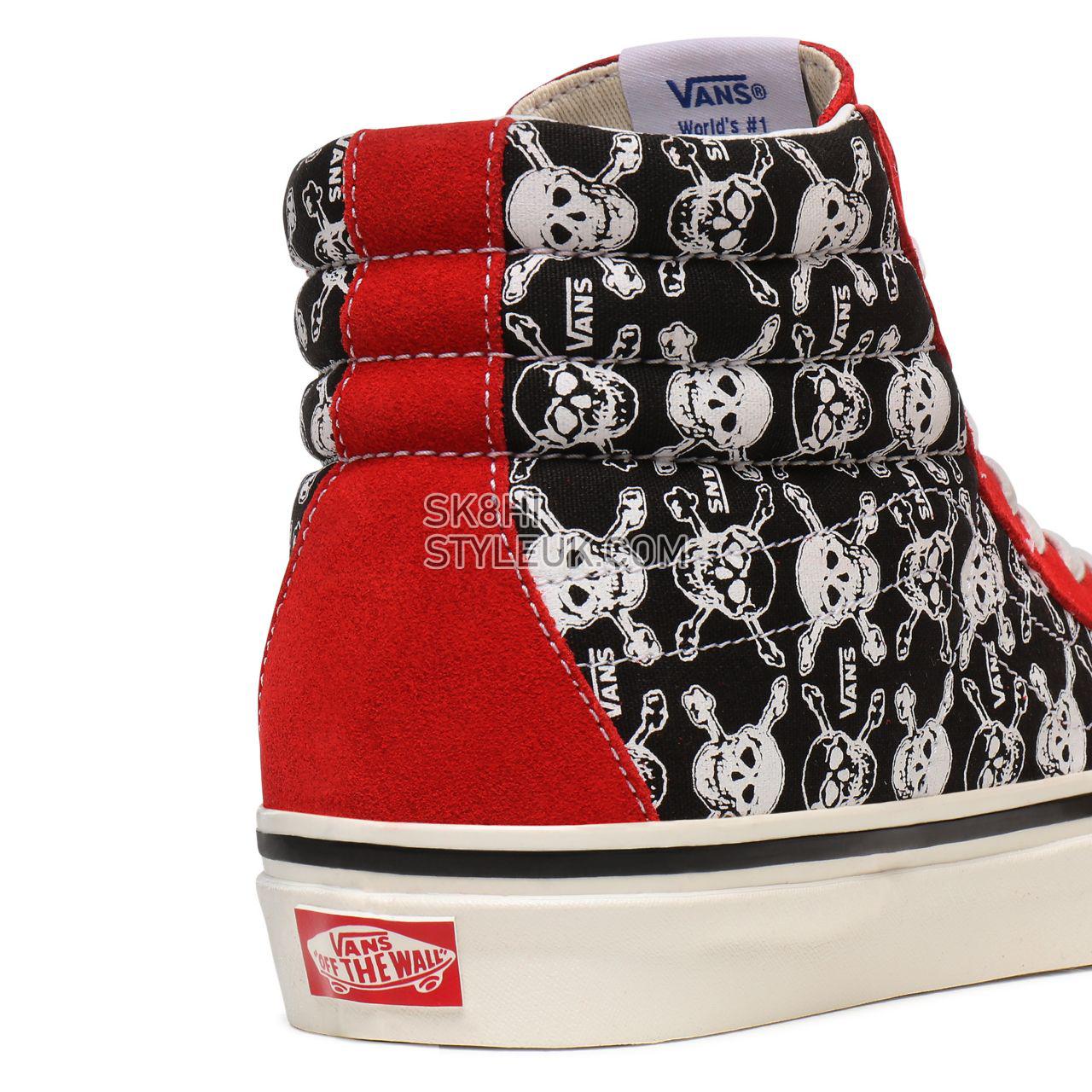 Vans Anaheim Factory Sk8-Hi 38 DX Red Classic Mens Womens - (Anaheim Factory) Og Skulls/Og Red/Og Black VN0A38GFX7Z Shoes