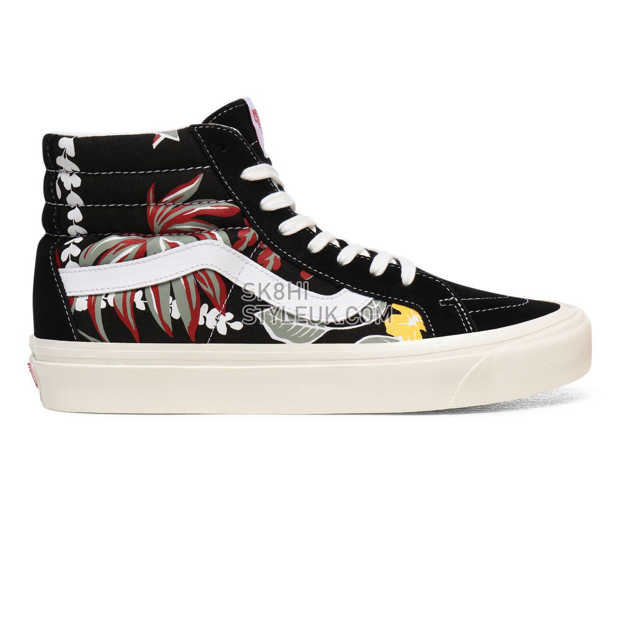 Vans Anaheim Factory Sk8-Hi 38 DX Black Classic Mens Womens - (Anaheim Factory) Og Aloha/Og Black/Og Black VN0A38GFXHH Shoes