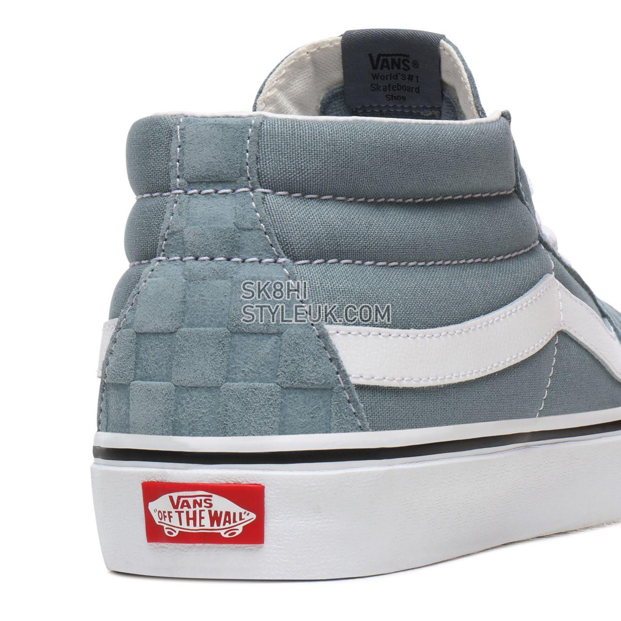 Vans Deboss Checkerboard Sk8-Mid Grey Classic Mens Womens - (Deboss Checkerboard) Lead/True White VN0A3WM3XHY Shoes