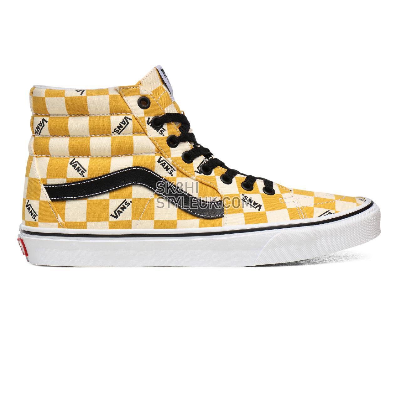 Vans Big Check Sk8-Hi Yellow Classic Mens Womens - (Big Check) Yolk Yellow/True White VN0A4U3CWYT Shoes