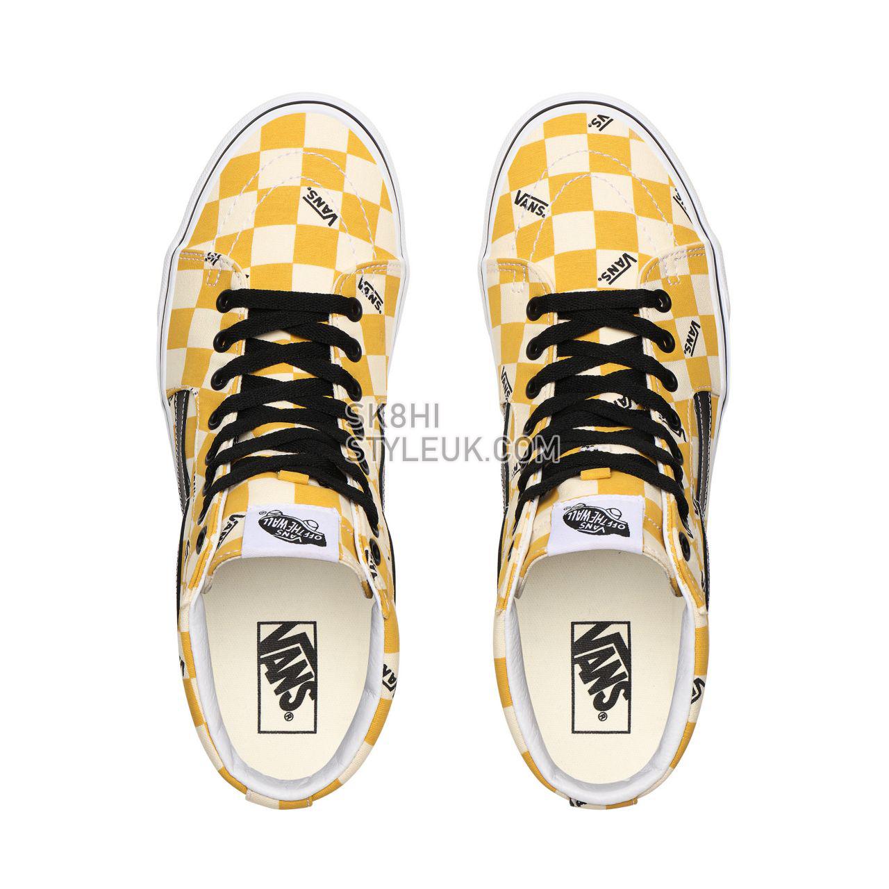 Vans Big Check Sk8-Hi Yellow Classic Mens Womens - (Big Check) Yolk Yellow/True White VN0A4U3CWYT Shoes