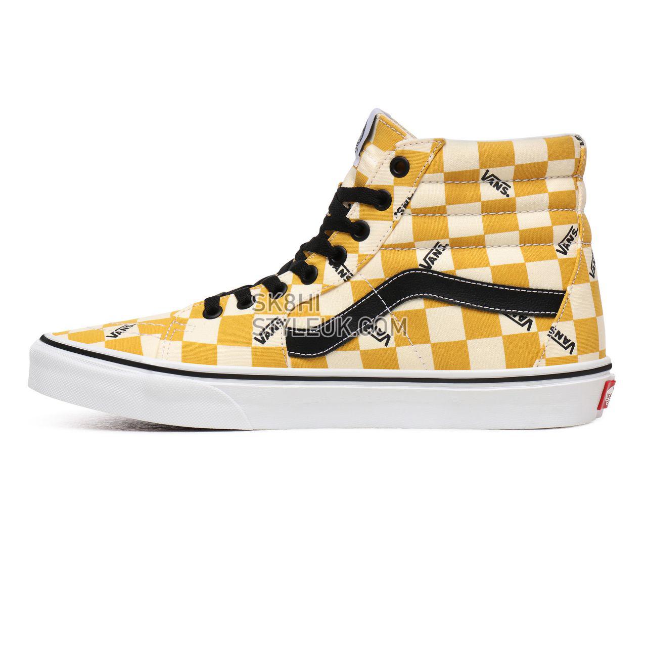 Vans Big Check Sk8-Hi Yellow Classic Mens Womens - (Big Check) Yolk Yellow/True White VN0A4U3CWYT Shoes