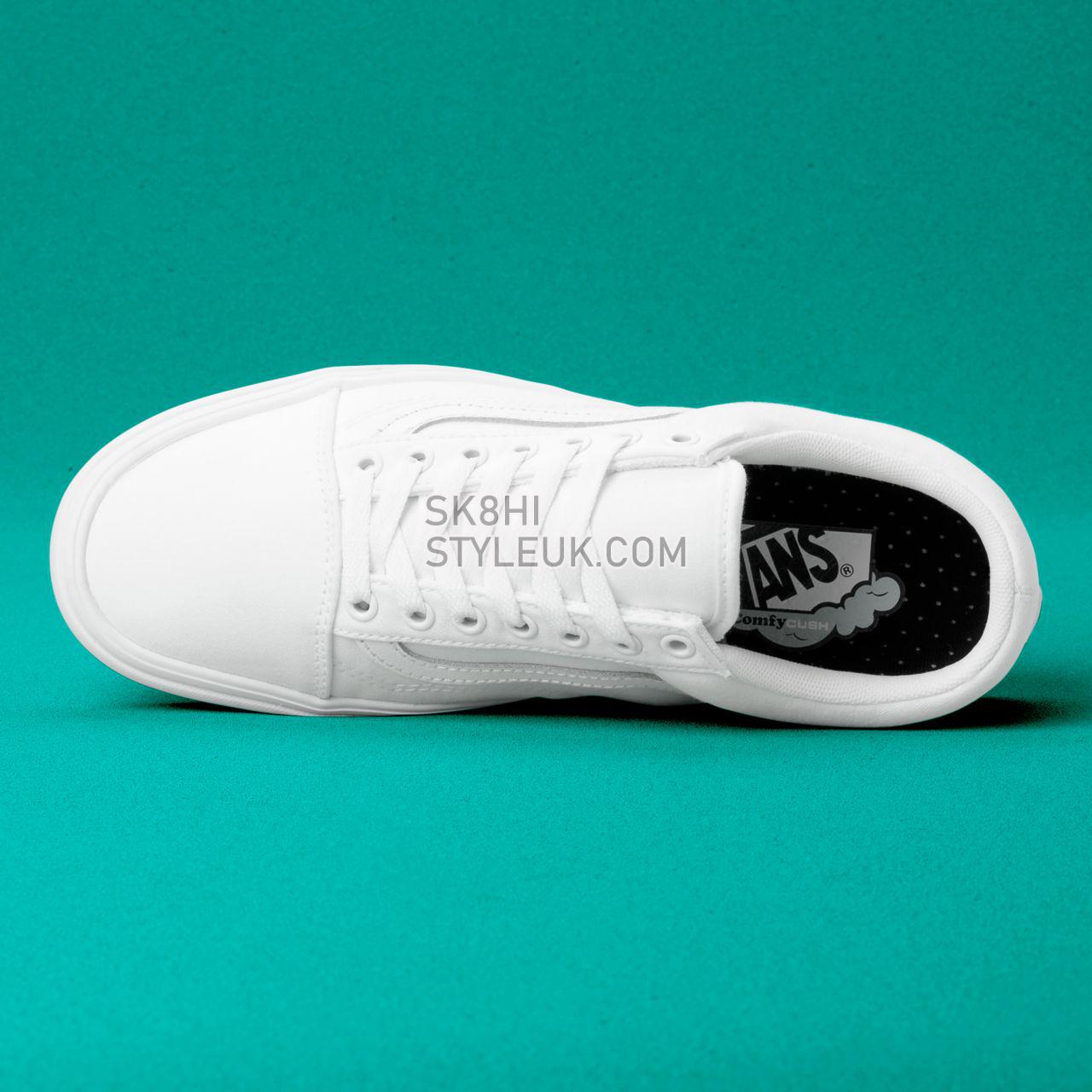 Vans Comfycush Old Skool White Classic Mens Womens - (Classic) True White VN0A3WMAVNG Shoes