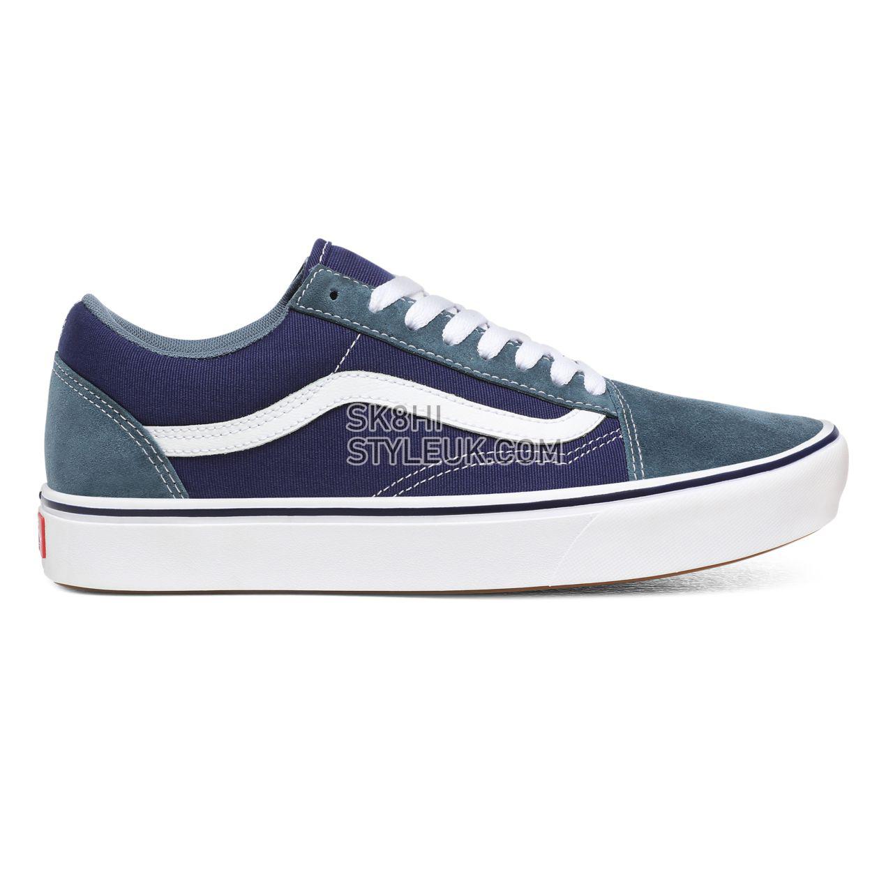 Vans Suede and Textile ComfyCush Old Skool Blue Classic Mens Womens - (Suede/Textile) Blue Mirage/Blue Print VN0A3WMAWX0 Shoes