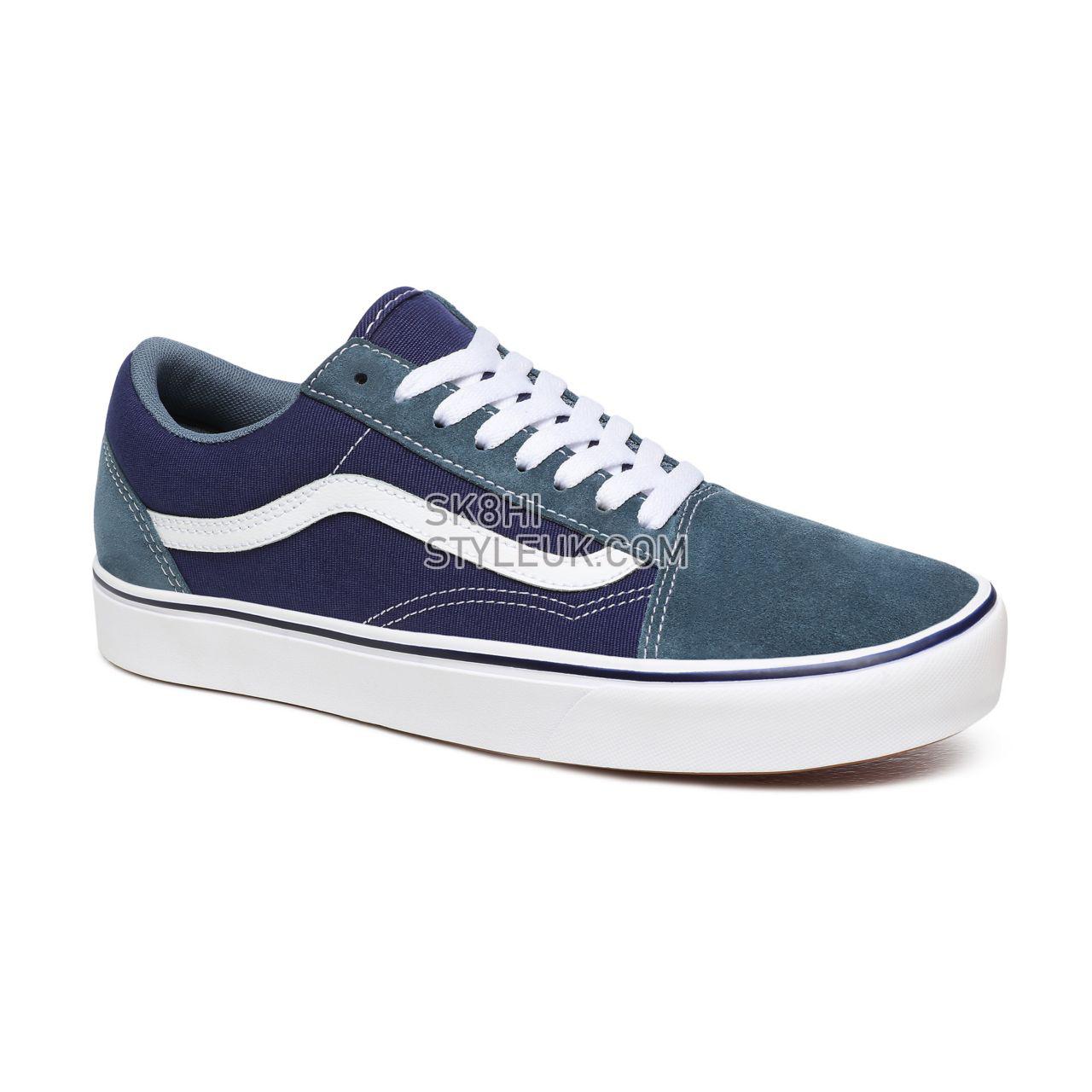 Vans Suede and Textile ComfyCush Old Skool Blue Classic Mens Womens - (Suede/Textile) Blue Mirage/Blue Print VN0A3WMAWX0 Shoes