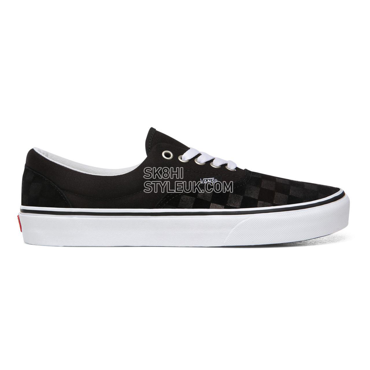 Vans Deboss Checkerboard Era Black Classic Mens Womens - (Deboss Checkerboard) Black/True White VN0A4U39WYU Shoes