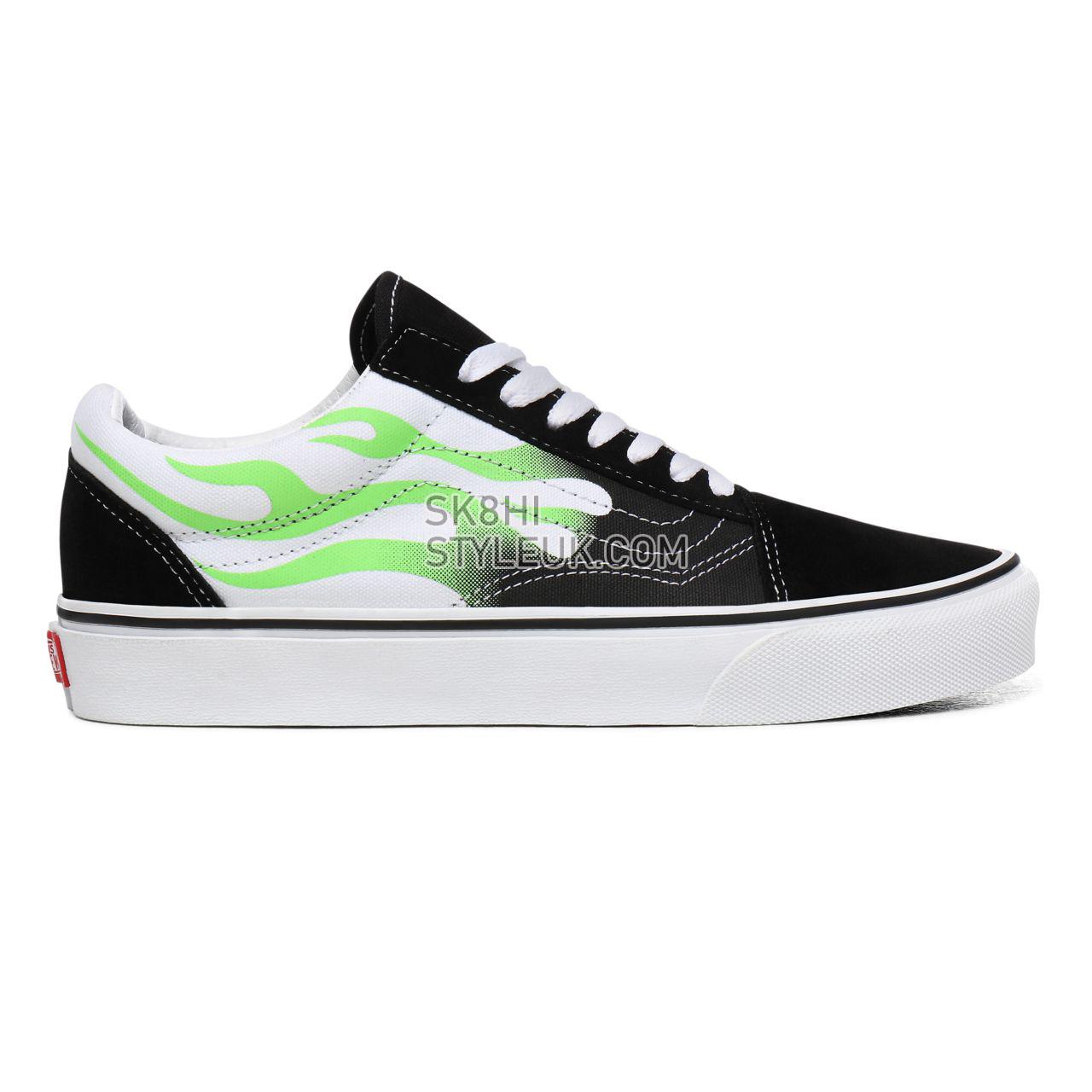 Vans Flame Old Skool Black Classic Mens Womens - (Flame) Black/True White VN0A4U3BXEY Shoes