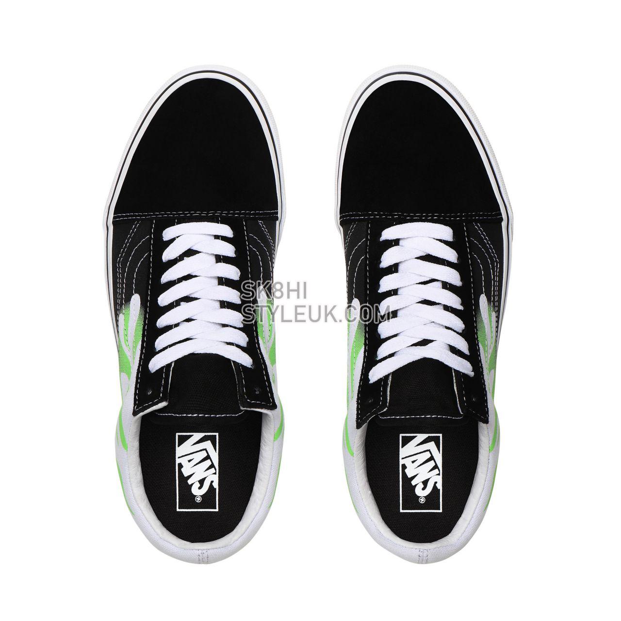 Vans Flame Old Skool Black Classic Mens Womens - (Flame) Black/True White VN0A4U3BXEY Shoes