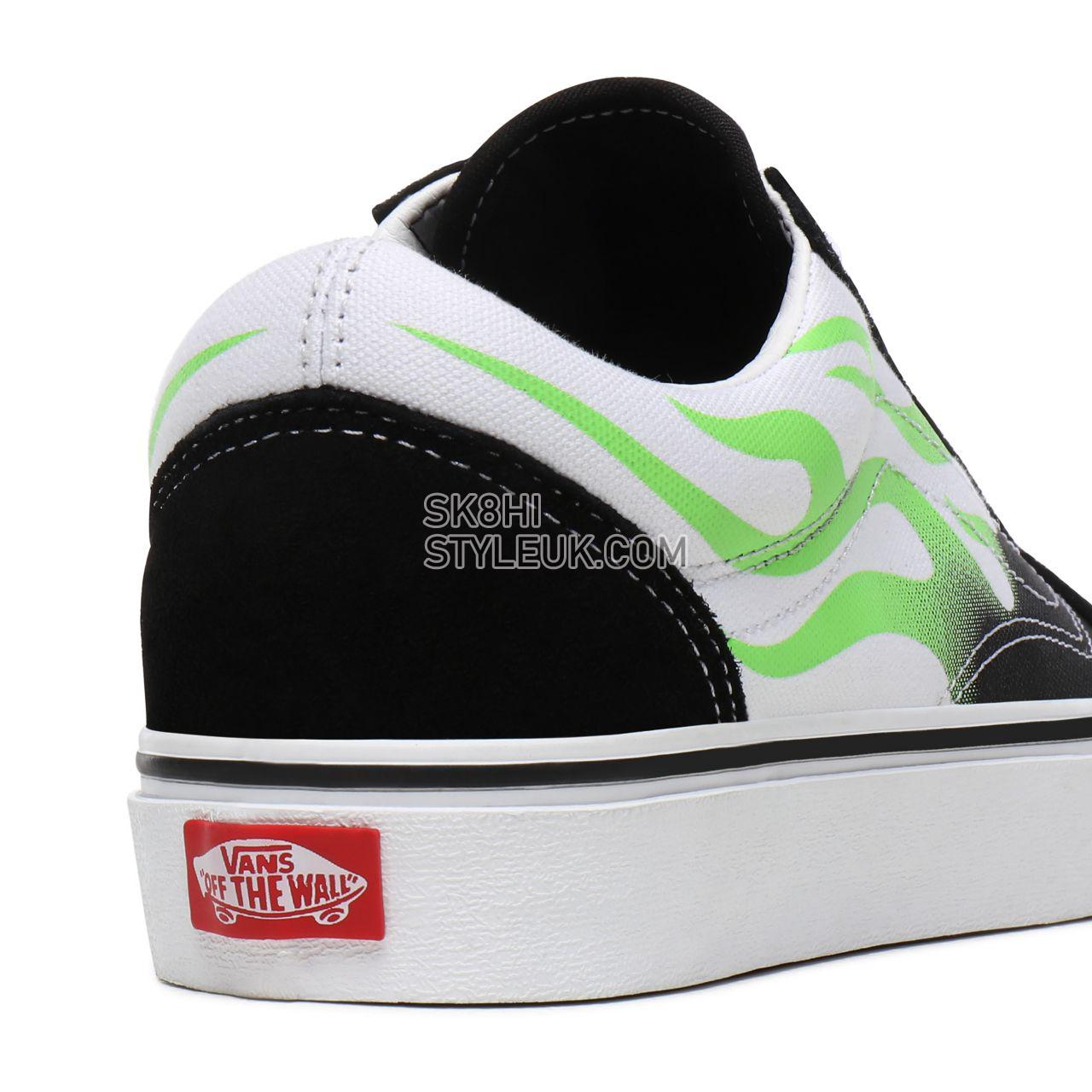 Vans Flame Old Skool Black Classic Mens Womens - (Flame) Black/True White VN0A4U3BXEY Shoes