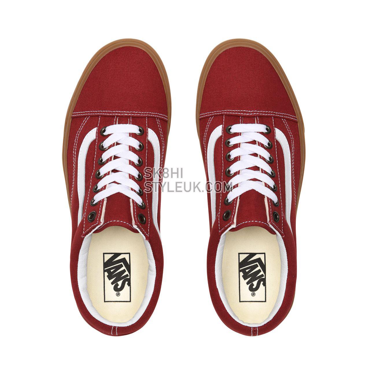 Vans Gum Old Skool Red Classic Mens Womens - (Gum) Rosewood/True White VN0A4U3BWZ0 Shoes