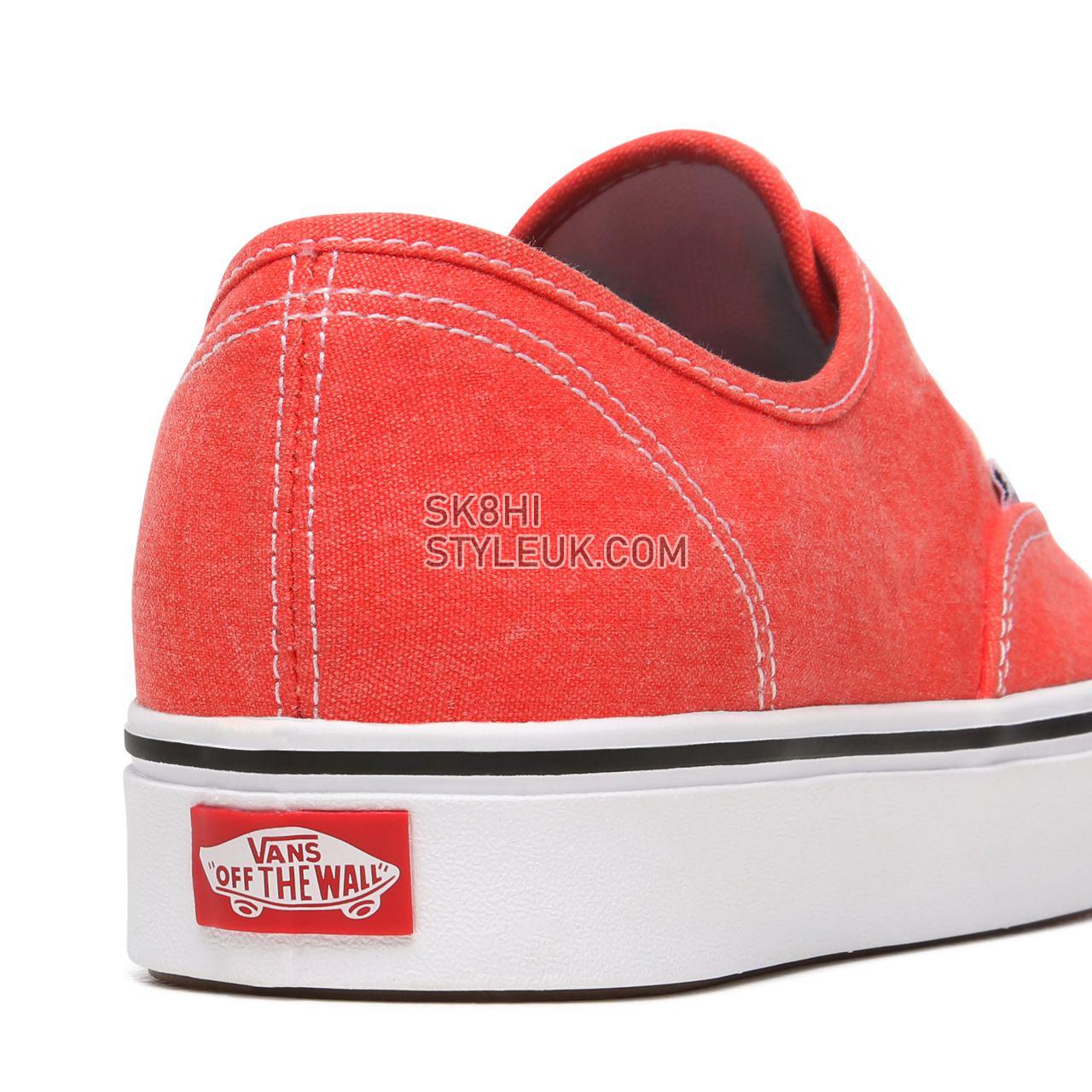 Vans Washed Canvas ComfyCush Authentic Red Classic Mens Womens - (Washed Canvas) Grenadine VN0A3WM7WWC Shoes