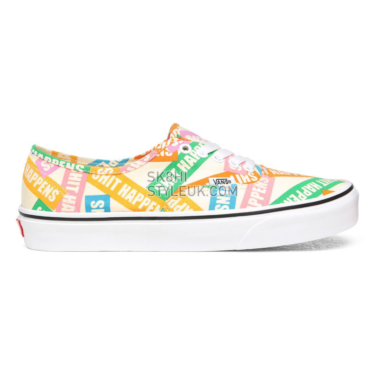 Vans Shit Happens Authentic Multicolour Classic Mens Womens - (Shit Happens) Multi/True White VN0A2Z5IWN9 Shoes