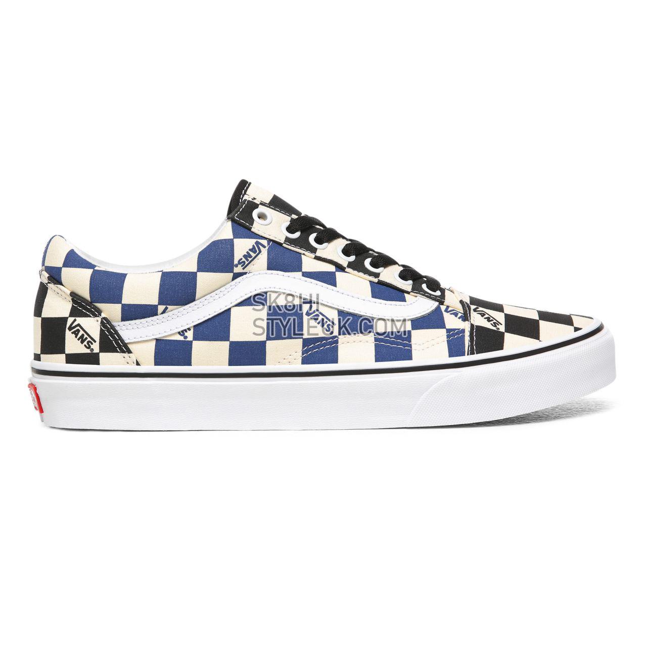 Vans Big Check Old Skool Blue Classic Mens Womens - (Big Check) Black/Navy VN0A4U3BWRT Shoes