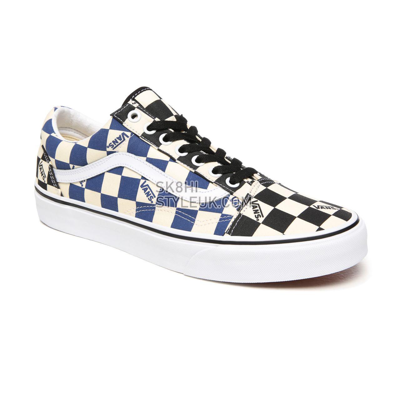 Vans Big Check Old Skool Blue Classic Mens Womens - (Big Check) Black/Navy VN0A4U3BWRT Shoes