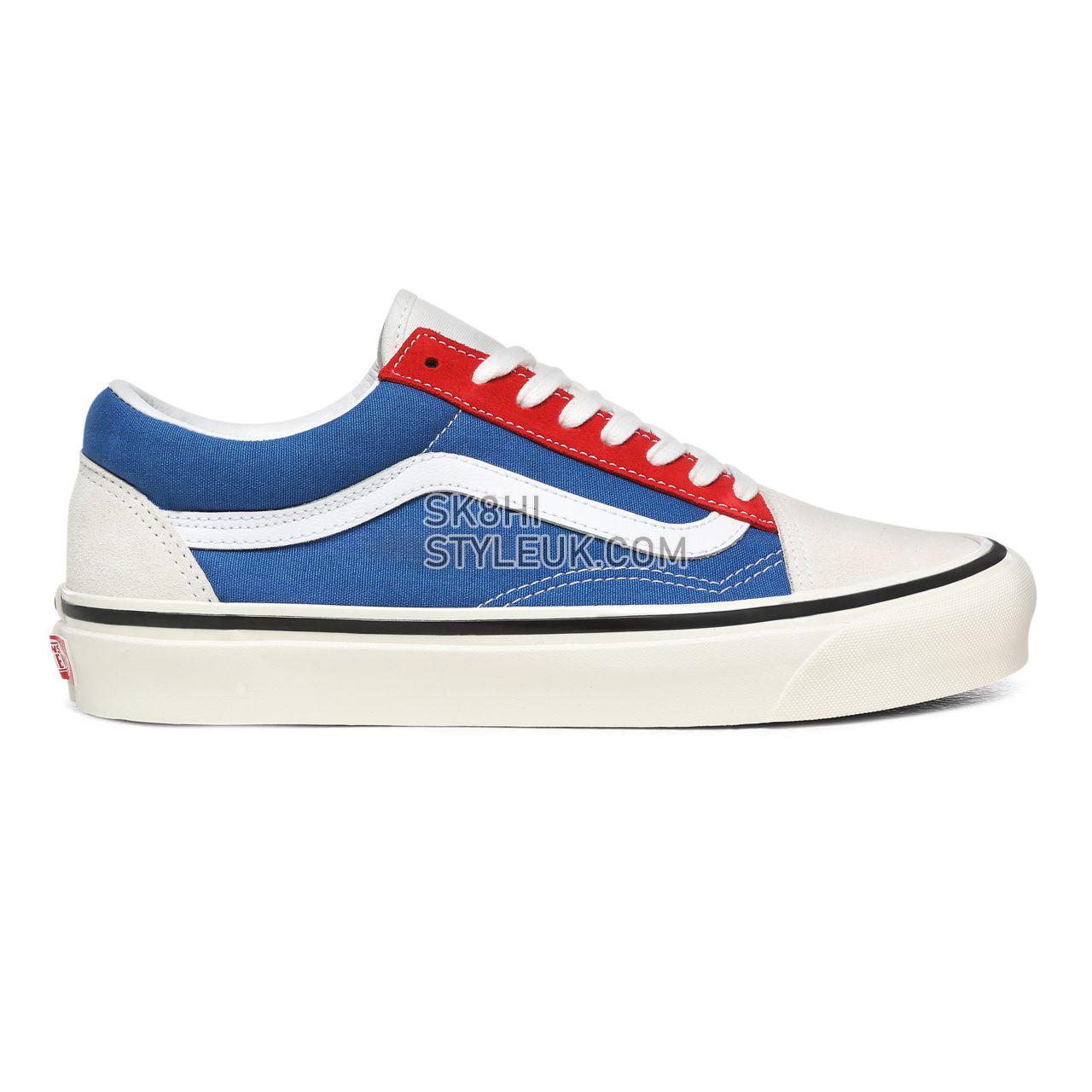 Vans Anaheim Factory Old Skool 36 DX Blue Classic Mens Womens - (Anaheim Factory) Og White/Og Blue/Og Red VN0A38G2XFN Shoes